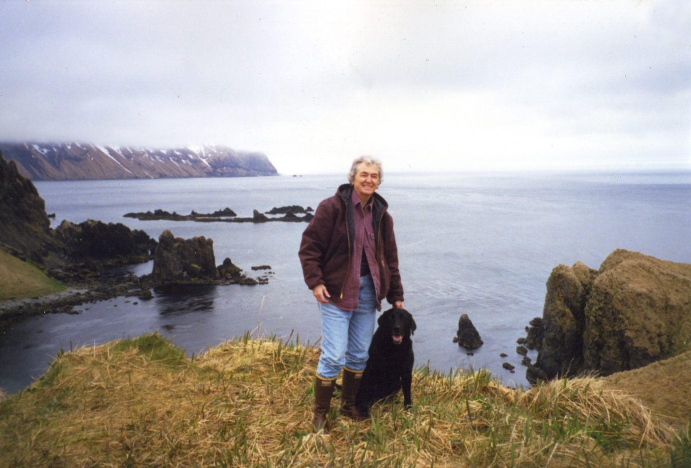 Author Nancy Sydnam and her dog, Tigger, at Adak.-Photo provided