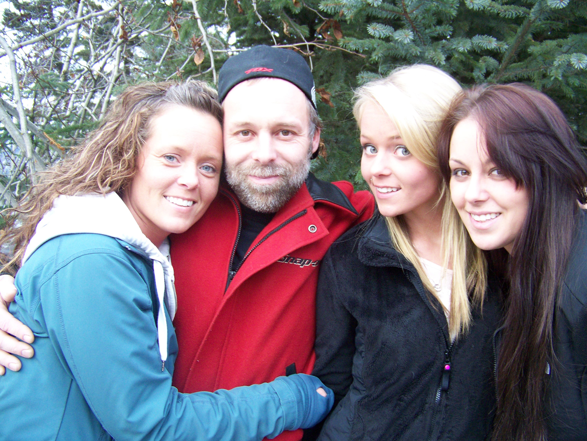 The family of Steven Craig — wife, Rita, left, and daughters, Brittany and Kristina — are happy to have him home. Craig was the subject of an extensive search last weekend after he became disoriented in bad weather and his snowmachine ran out of fuel. -Photo by McKibben Jackinsky, Homer News