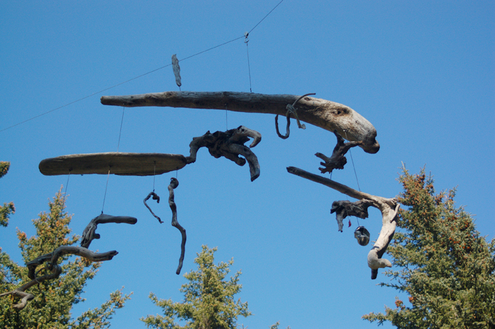 Michael McBride’s “Intersection,” this year, is made of driftwood.-Photo by Michael Armstrong, Homer News