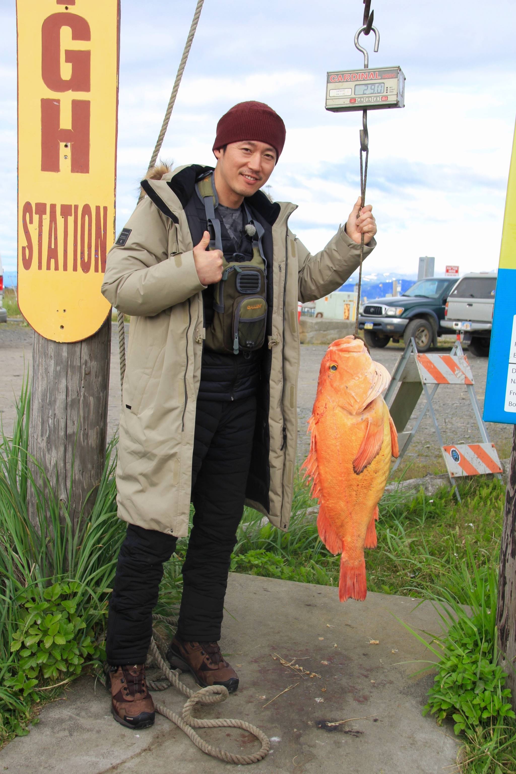 Korean pop star Jung Joon-young poses with a 21.4-pound yellow eye rockfish caught on July 30, 2018 while fishing with Captain Ross Hodek of Central Charters on the Spirit near Homer, Alaska. (Photo provided)