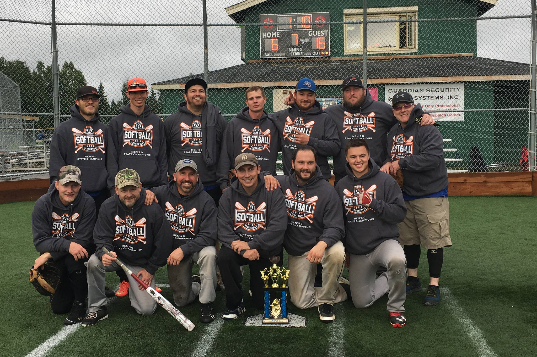 <span class="neFMT neFMT_PhotoCredit">Photo provided</span>                                The Homer men’s softball team Best Western poses after winning the Men’s Division D State Tournament in Anchorage. Back, from left to right: Sam Buenting, Patrick Cashman, Robert Toner, Brandon Bertsch, Danny Stanislaw, Trey Taylor and Heath Smith. Front, left to right: Phillip Jones, Doug Johnson, Joel Pietsch, Tim Hatfield, Kenny Ciccoli, Travis Smith.