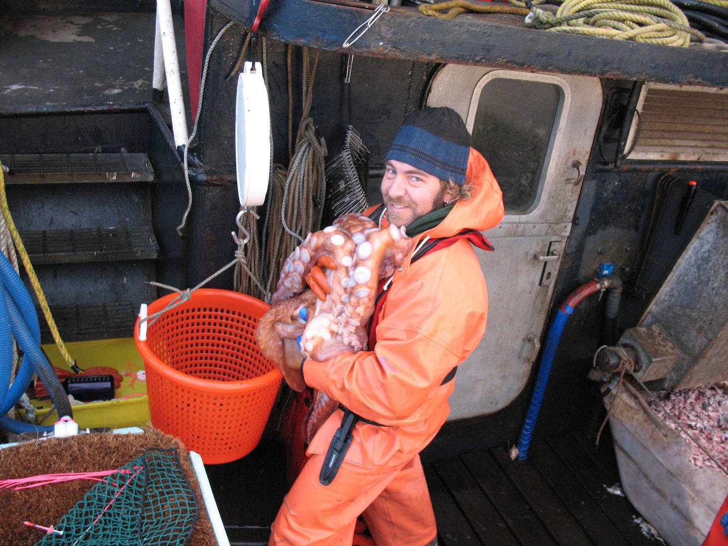 Dr. Reid Brewer holds a Pacific giant octopus while doing field research in 2009. Brewer was named Campus Director of Kachemak Bay Campus, Kenai Peninsula College, on Oct. 19. (Photo provided)