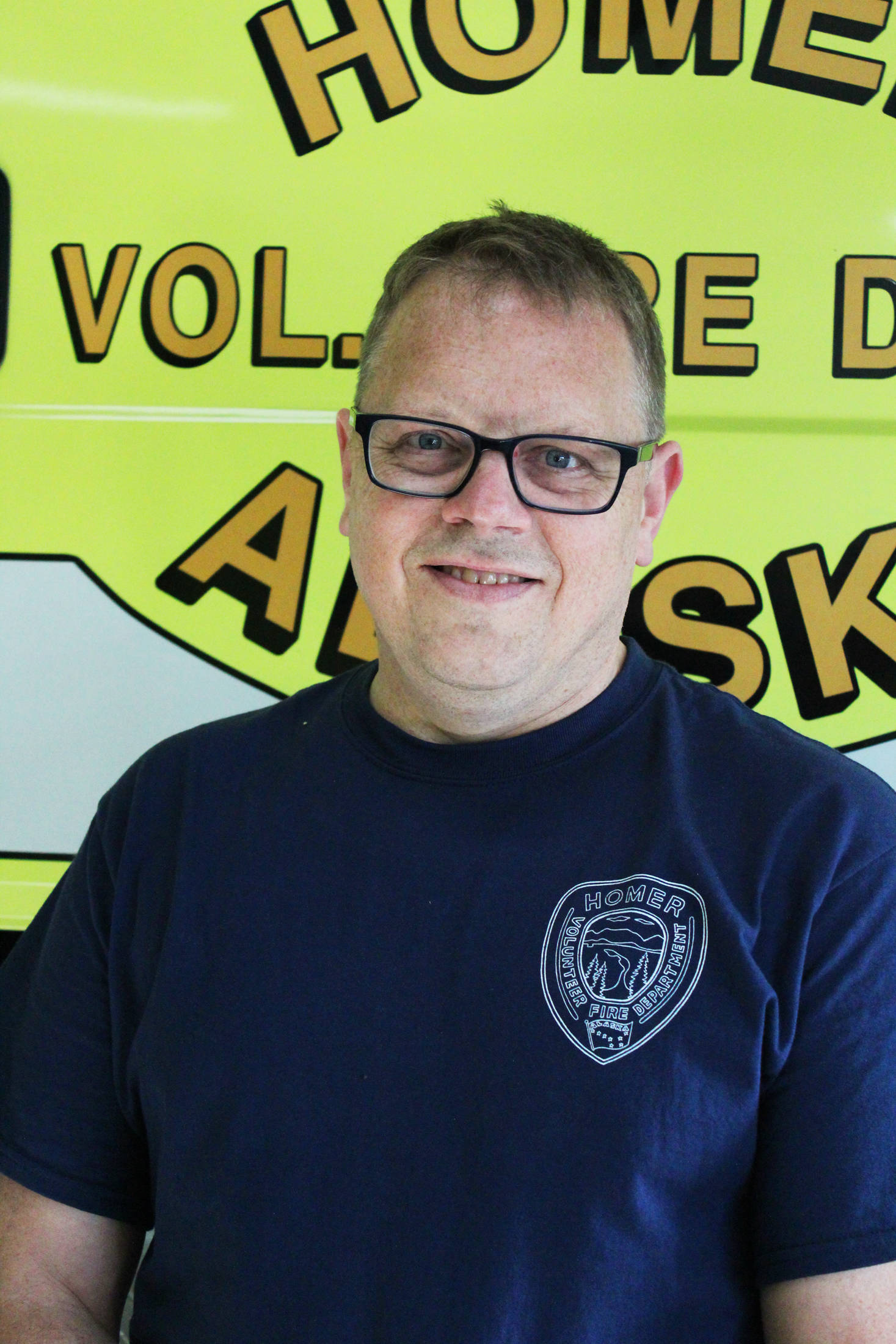 Homer Volunteer Fire Department Assistant Chief Terry Kadel, pictured at the station on Sept. 26, 2017 in Homer, Alaska, began at Homer Volunteer Fire Department on Sept. 18, 2017. He has now accepted the position of department chief. (Photo by Megan Pacer/Homer News)