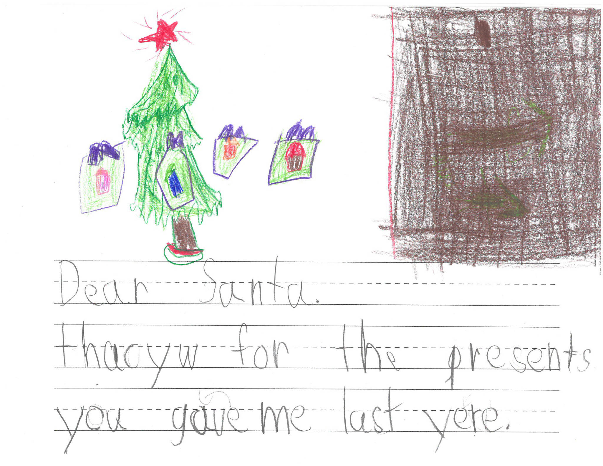 Kindergarteners craft Christmas gift wish lists