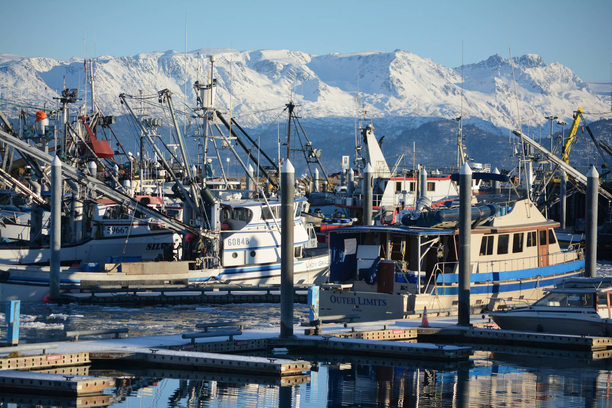 Commercial fishing and other boats are moored in the Homer Harbor in this file photo from January 2017. (Photo by Michael Armstrong/Homer News)