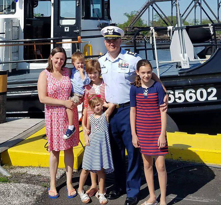 Chief Warrant Officer Michael Kozloski, center, his wife, Brienne, and their four children in an undated photo. (Photo by Brienne Kozloski and used with permission)
