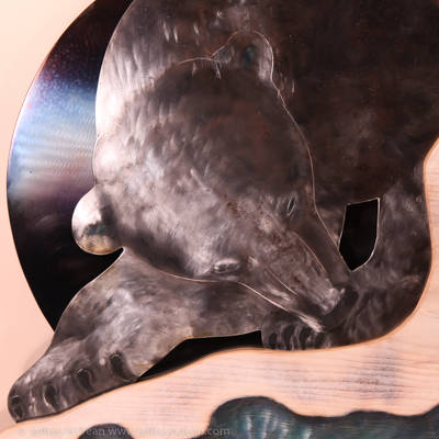 A polar bear and Arctic fox are depicted in a sculpture on display at the Dean Family Gallery. (Photo provided)