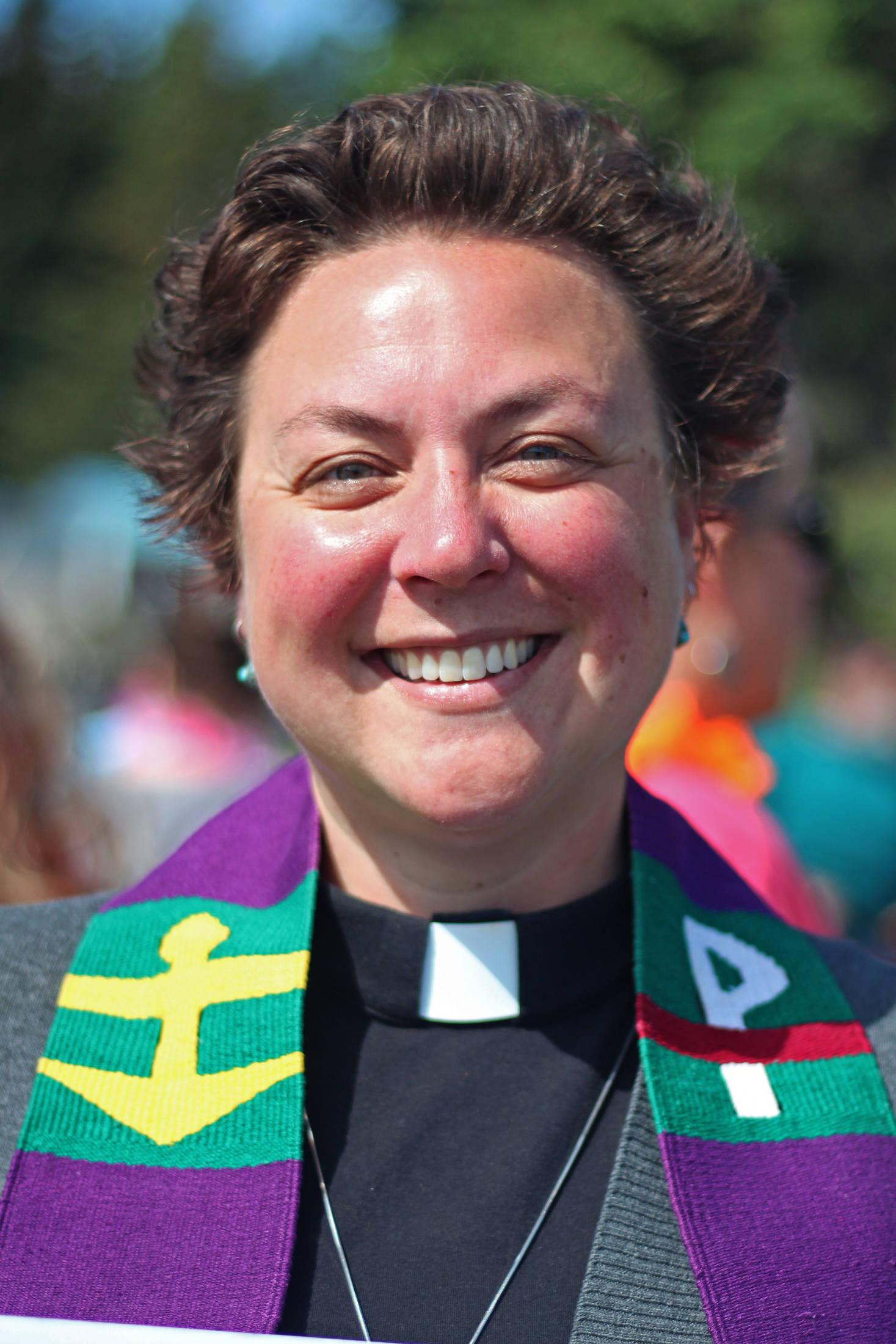 “Pride to me, as a clergyperson, means that we all remember and recognize that we are all beloved children of God. That we were all created in God’s image and are worth every right and respect of every other person. It’s a time to celebrate the beauty of diversity in our community.” <strong></strong>                                — Lisa Talbott, Homer United Methodist Church pastor >
