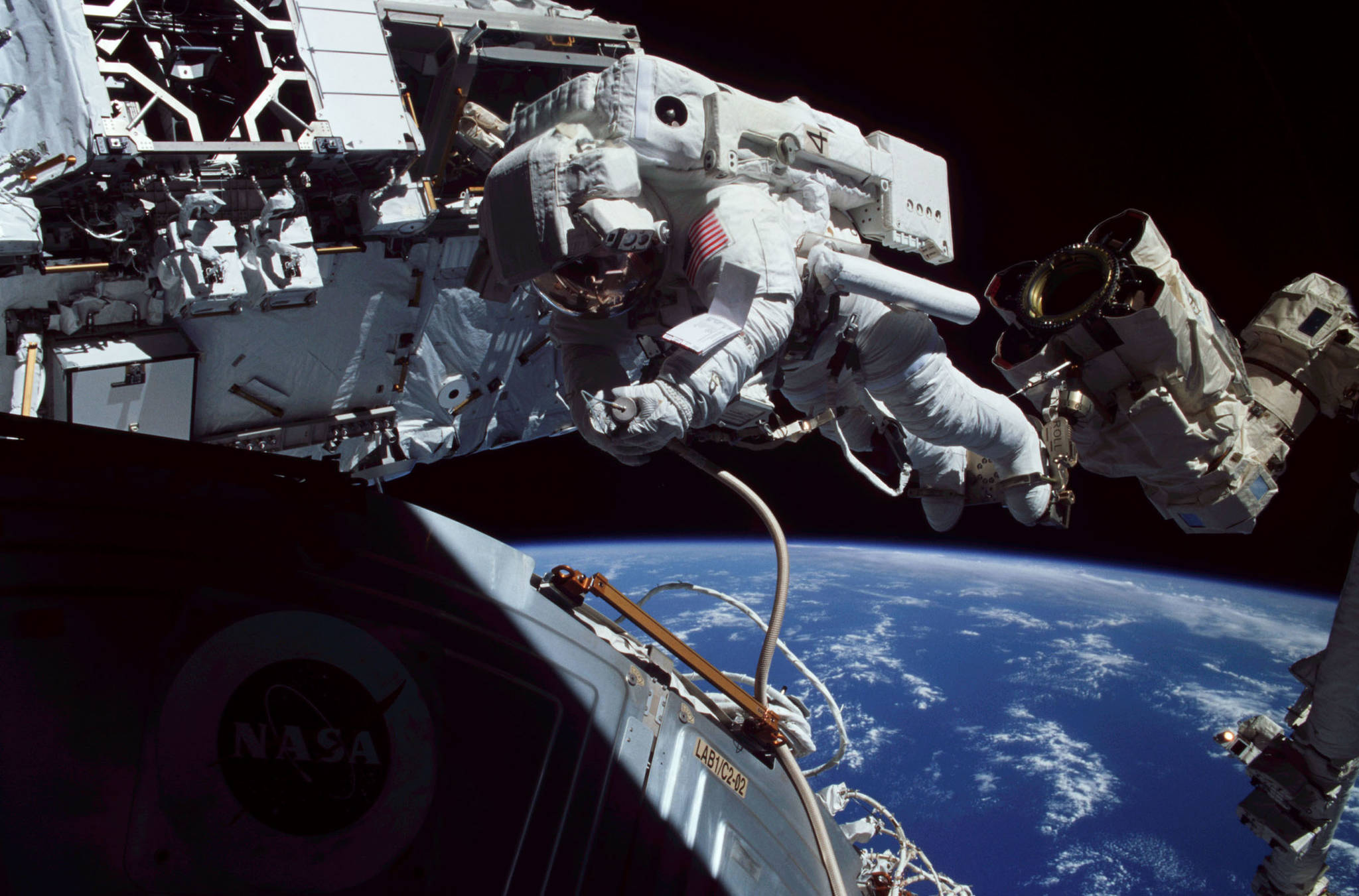 Astronaut Rex Walheim does a space walk in October 2009. (Photo provided)