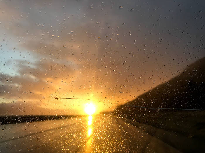 In April, a sunrise was often paired with rain in Seward, Alaska. (Photo by Kat Sorensen/Peninsula Clarion)