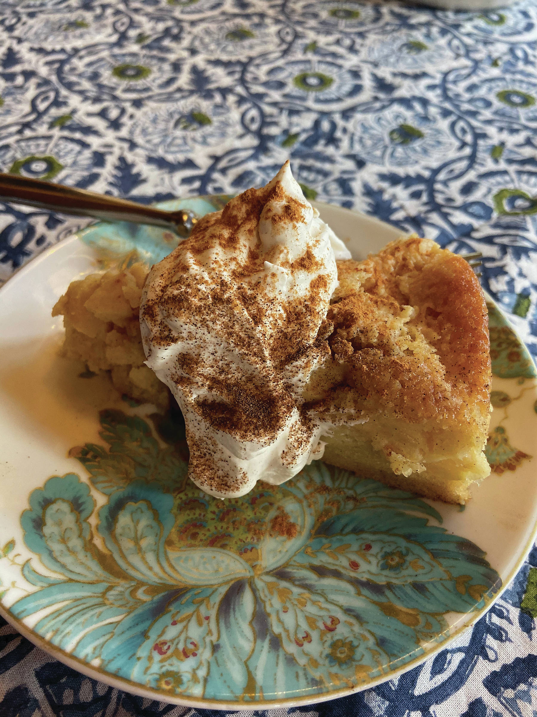With apples in season, why not try Teri Robl’s French Apple Cake recipe, seen here in her kitchen on Oct. 1, 2019, in Homer, Alaska. (Photo by Teri Robl)