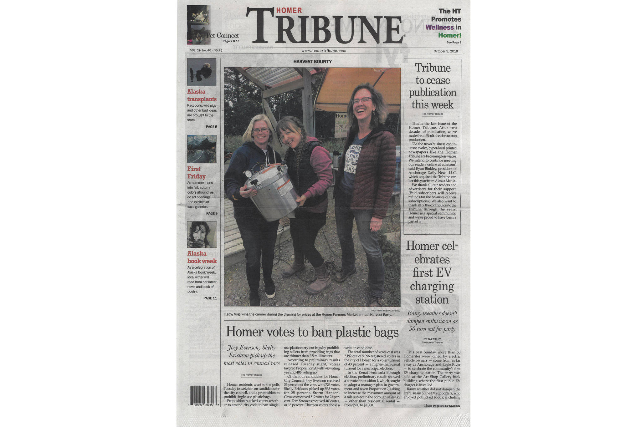 Homer Tribune’s Thursday edition was its last