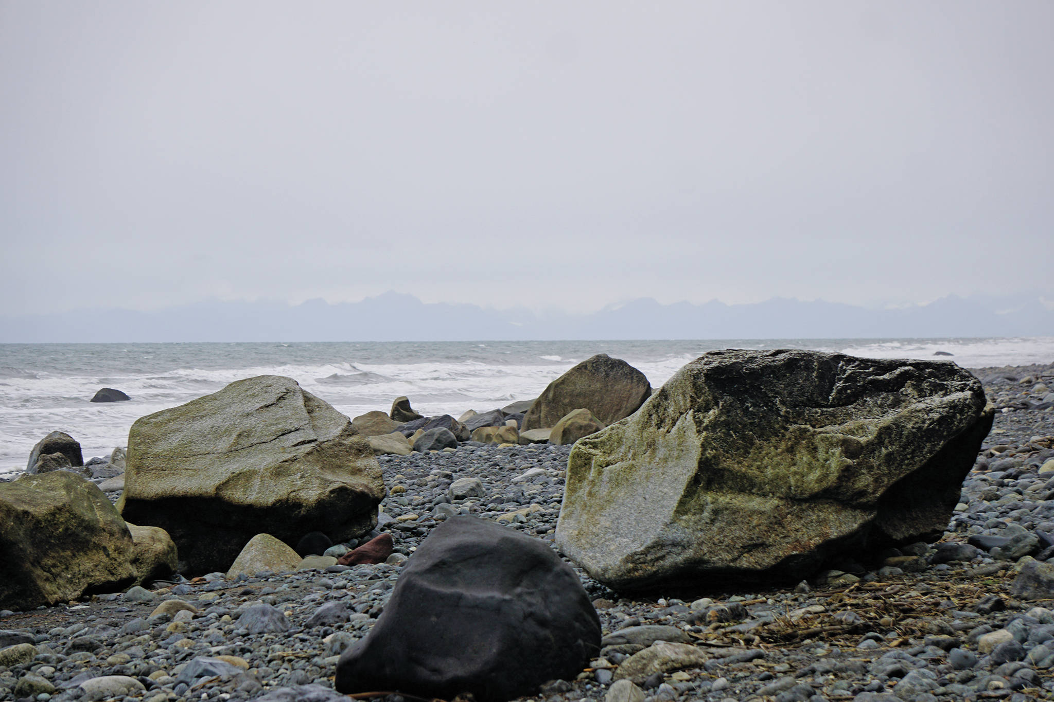 It’s like a Zen garden except it’s the beach Boulders lie on the Diamond Creek beach on Saturday, Oct. 5, 2019, near Homer, Alaska. (Photo by Michael Armstrong/Homer News)