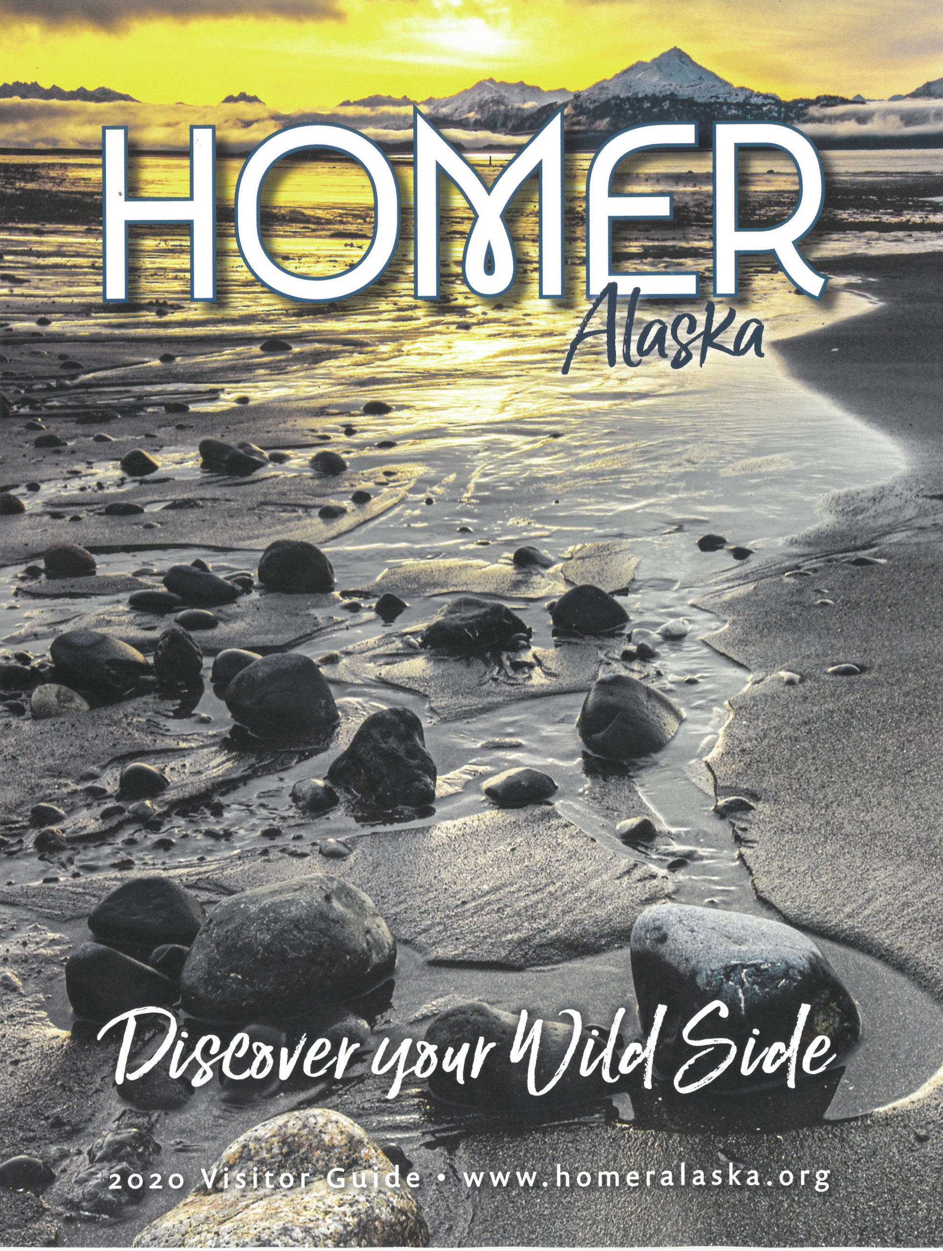 The cover of the Homer Chamber of Commerce and Visitor Center 2020 Visitor Guide was released at the chamber’s annual meeting on Jan. 21, 2020, at the Alaska Islands and Ocean Visitor Center in Homer, Alaska. Edward L. Marsh took the photo on the cover. (Photo courtesy Homer Chamber of Commerce and Visitor Center)