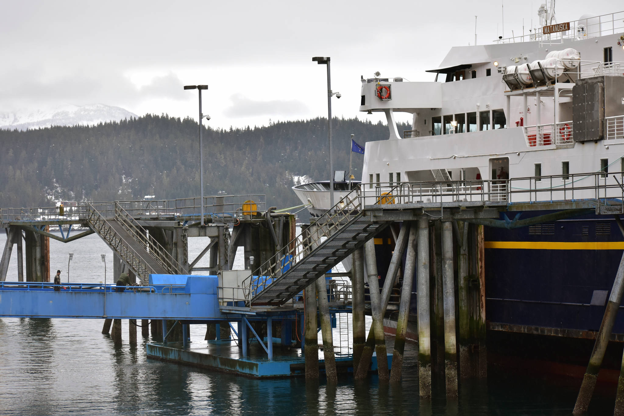 photos by Peter Segall | Juneau Empire                                The MV Matanuska tied up at the Auke Bay Ferry Terminal on Thursday.