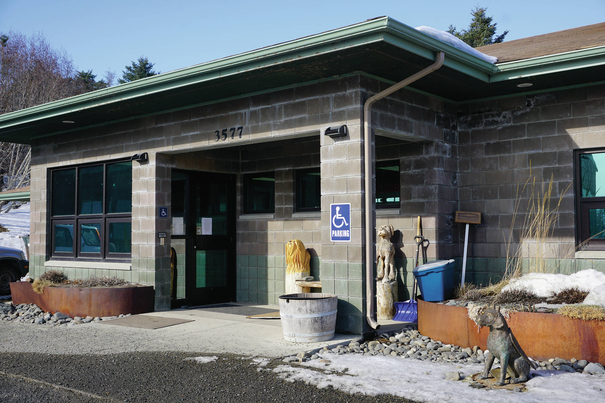 The Homer Animal Shelter is closed on March 16, 2020, in Homer, Alaska. (Photo by Michael Armstrong/Homer News)