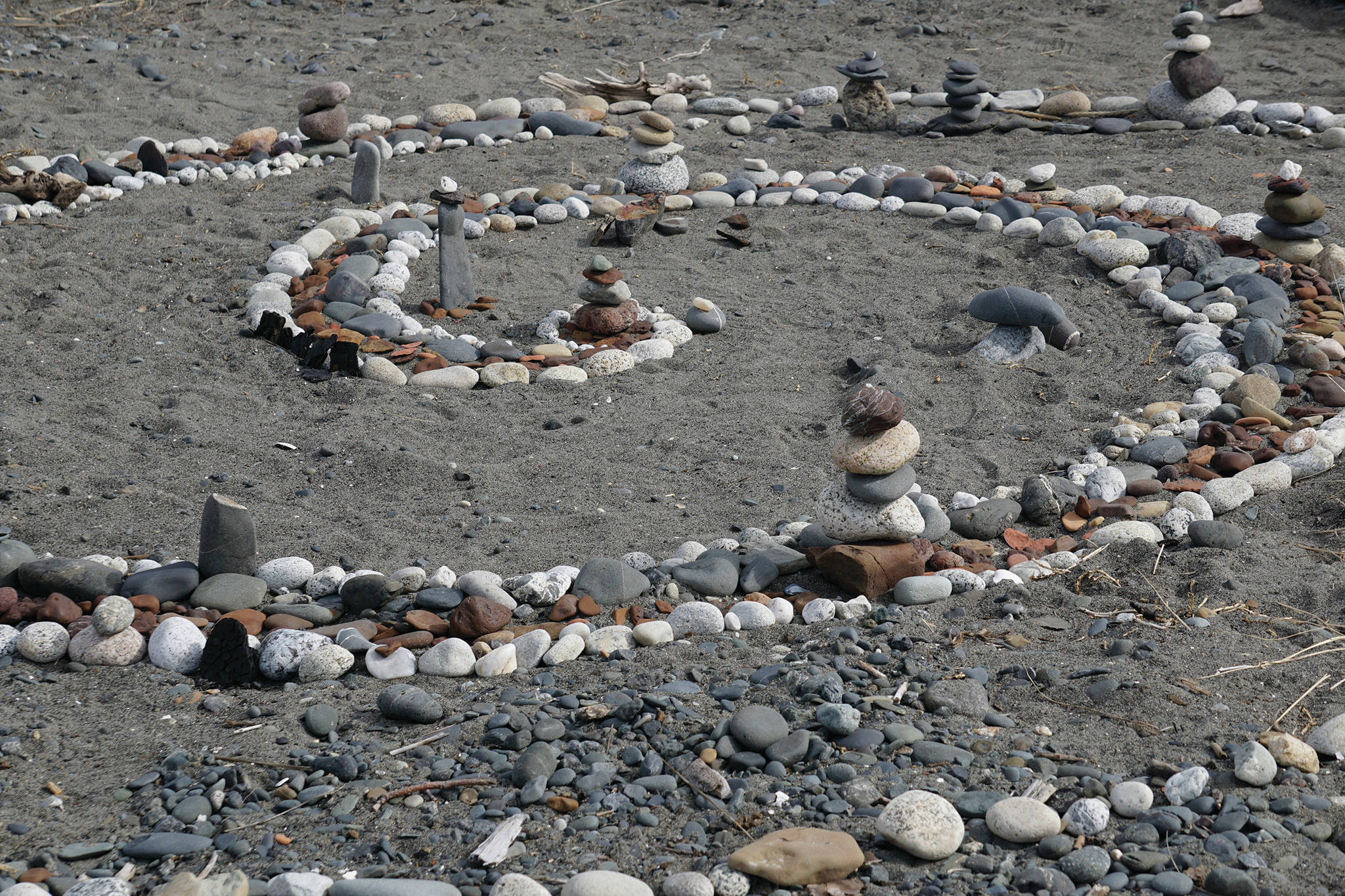 The Homer Council on the Arts community art project is open for creation on Friday, April 17, 2020, at Mariner Park on the Homer Spit in Homer, Alaska. (Photo by Michael Armstrong/Homer News)