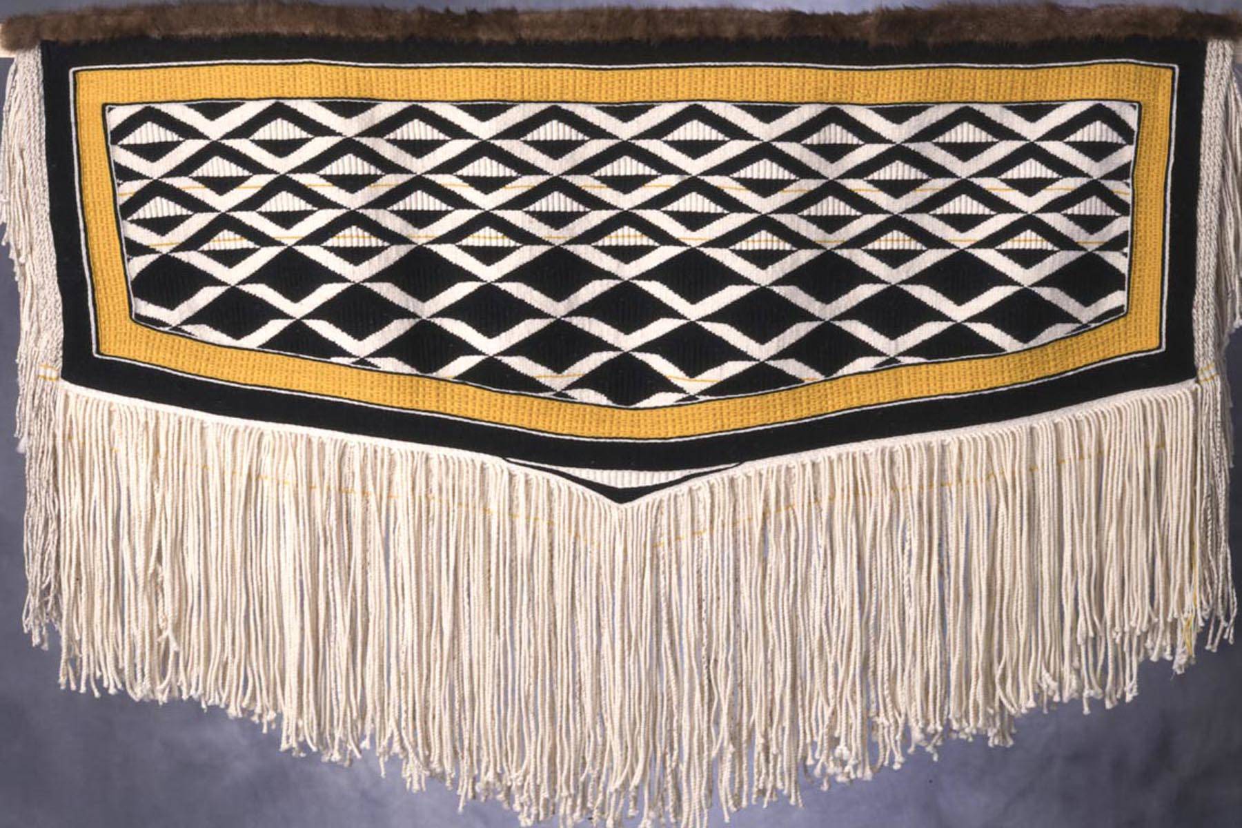 Courtesy photo | Sealaska Heritage Institute                                This original Ravenstail-style design, inspired by traditional designs in use for hundreds of years in Tlingit, Haida, and Tsimshian cultures, was created by Clarissa Rizal, a master weaver, in 1996. (