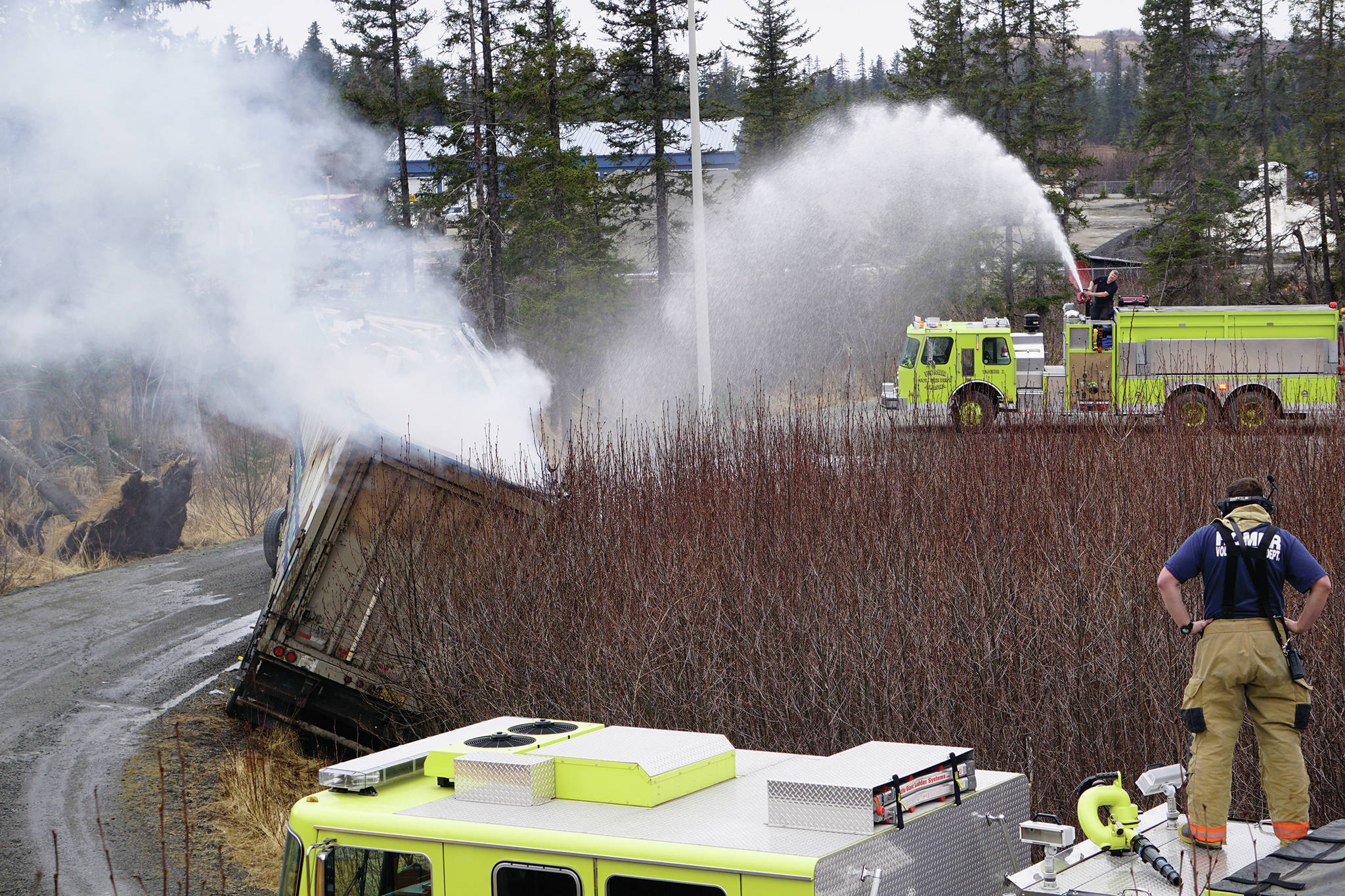 Trash trailer catches fire at Homer Transfer Station