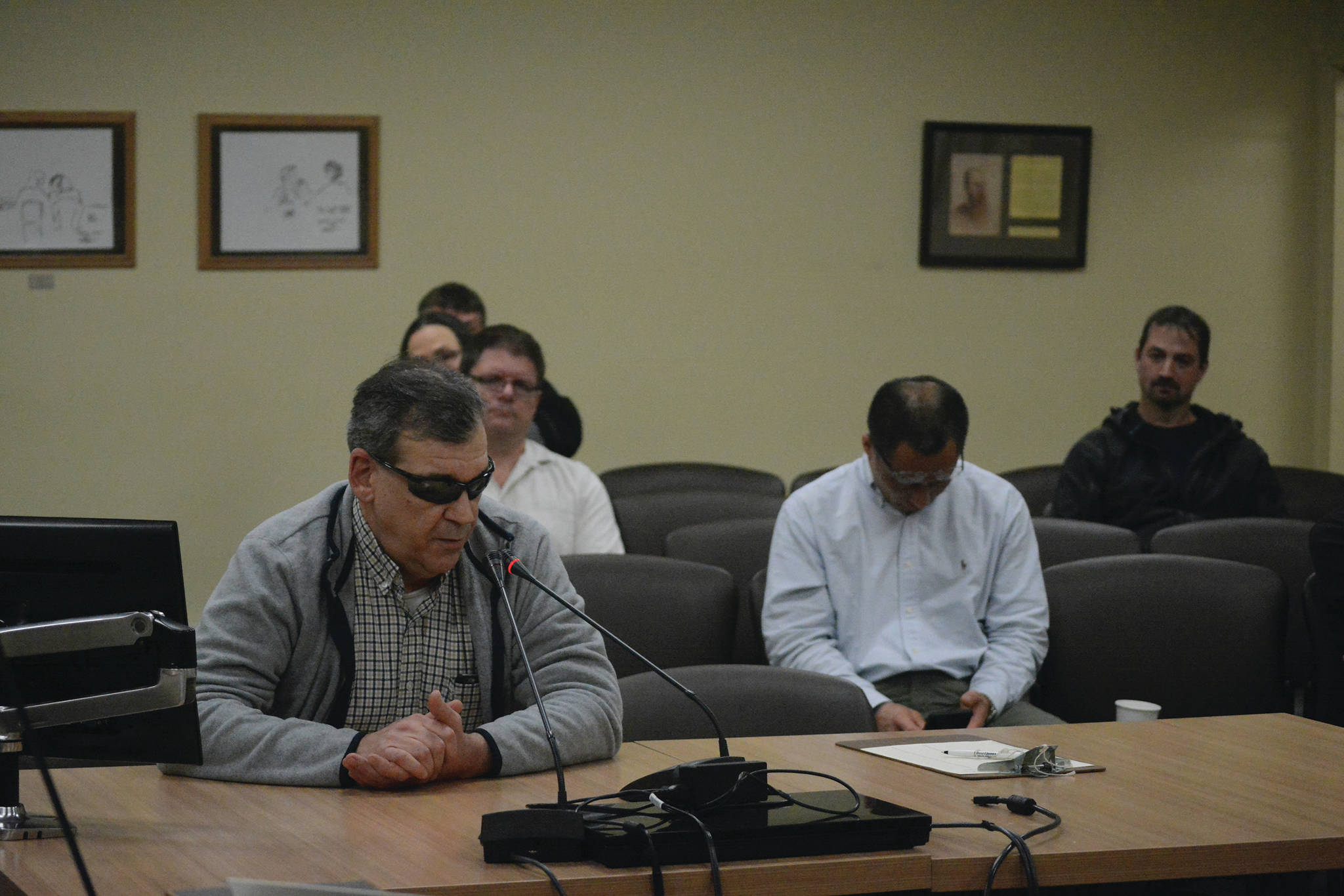 Rick Malley speaks to the Homer City Council on Nov. 23, 2015, in Homer, Alaska. Malley filed a complaint with the Alaska Human Rights Commission charging that the Kenai Peninsula Borough discriminated against him on the basis of a physical disability by not providing use of ADA compliant voting equipment at a borough election. (Photo by Michael Armstrong/Homer News)