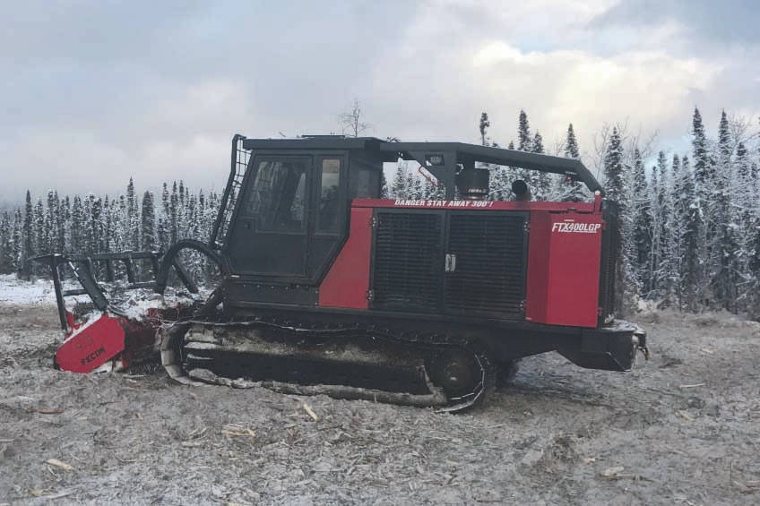A finished portion of the Sterling Fuel Break completed by a masticator machine. (Photo provided by Kenai National Wildlife Refuge)