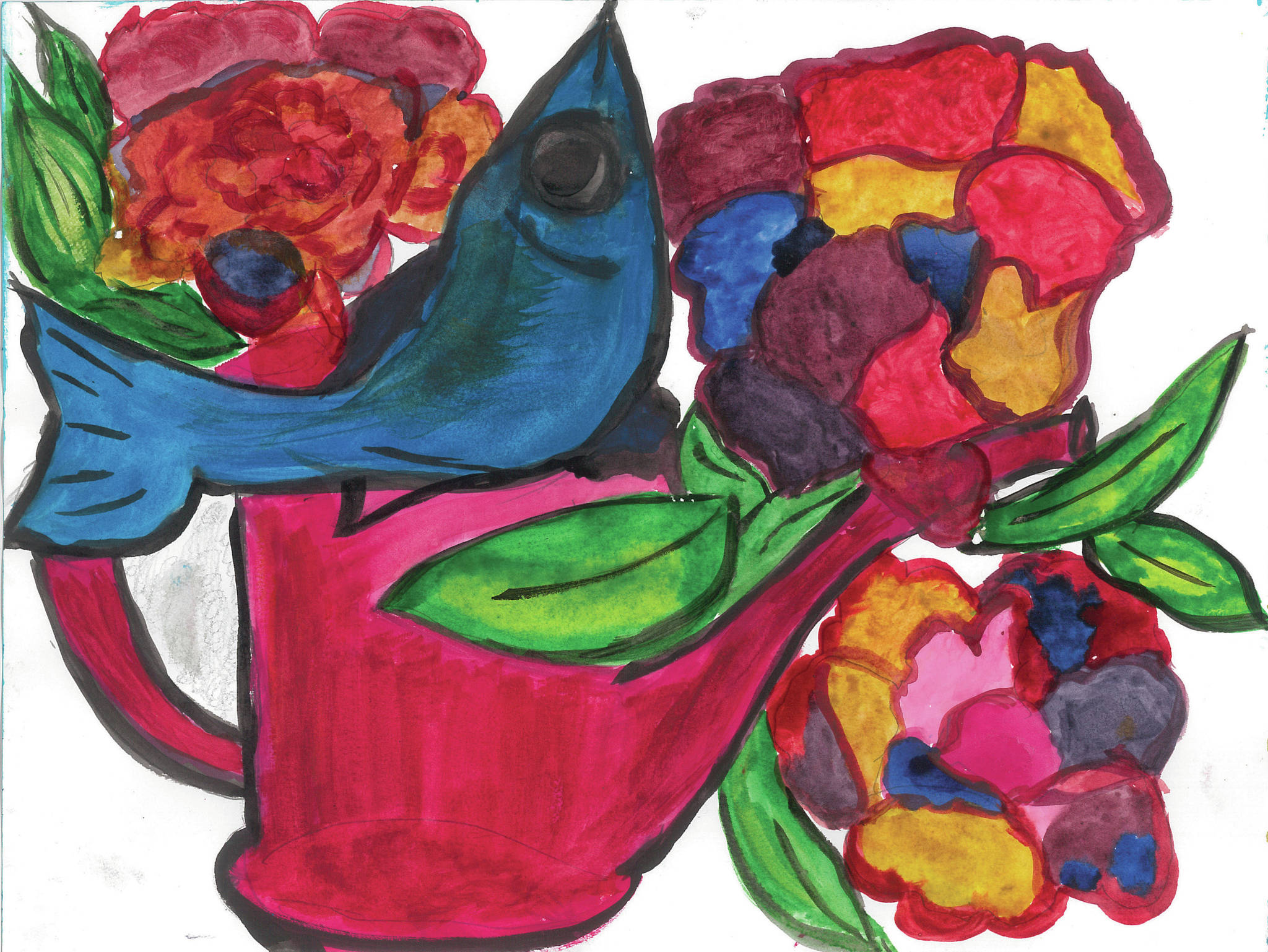 Kayla St. Clair’s winning poster in the grades 7-9 category for the Homer Council on the Arts “Homer, City of Peonies” contest. (Photo courtesy Homer Council on the Arts)