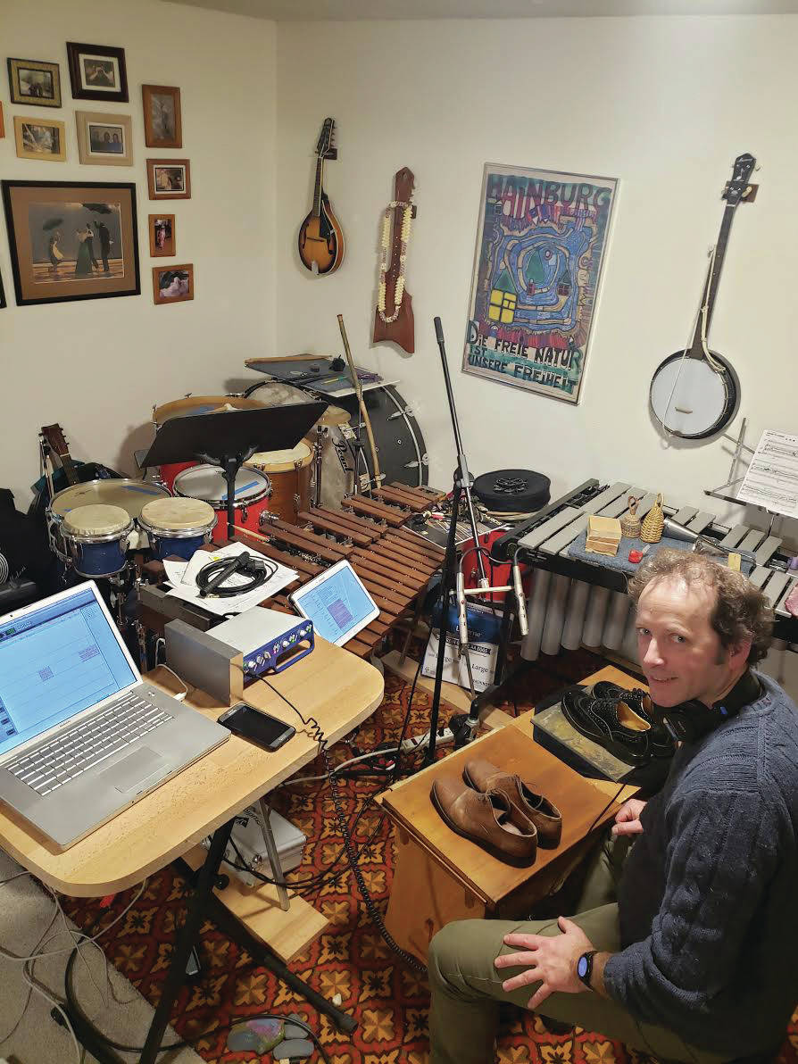Sound engineer Scott Bartlett poses in his home recording studio in this undated photo taken in Homer, Alaska. (Photo courtesy of Jennifer Norton)