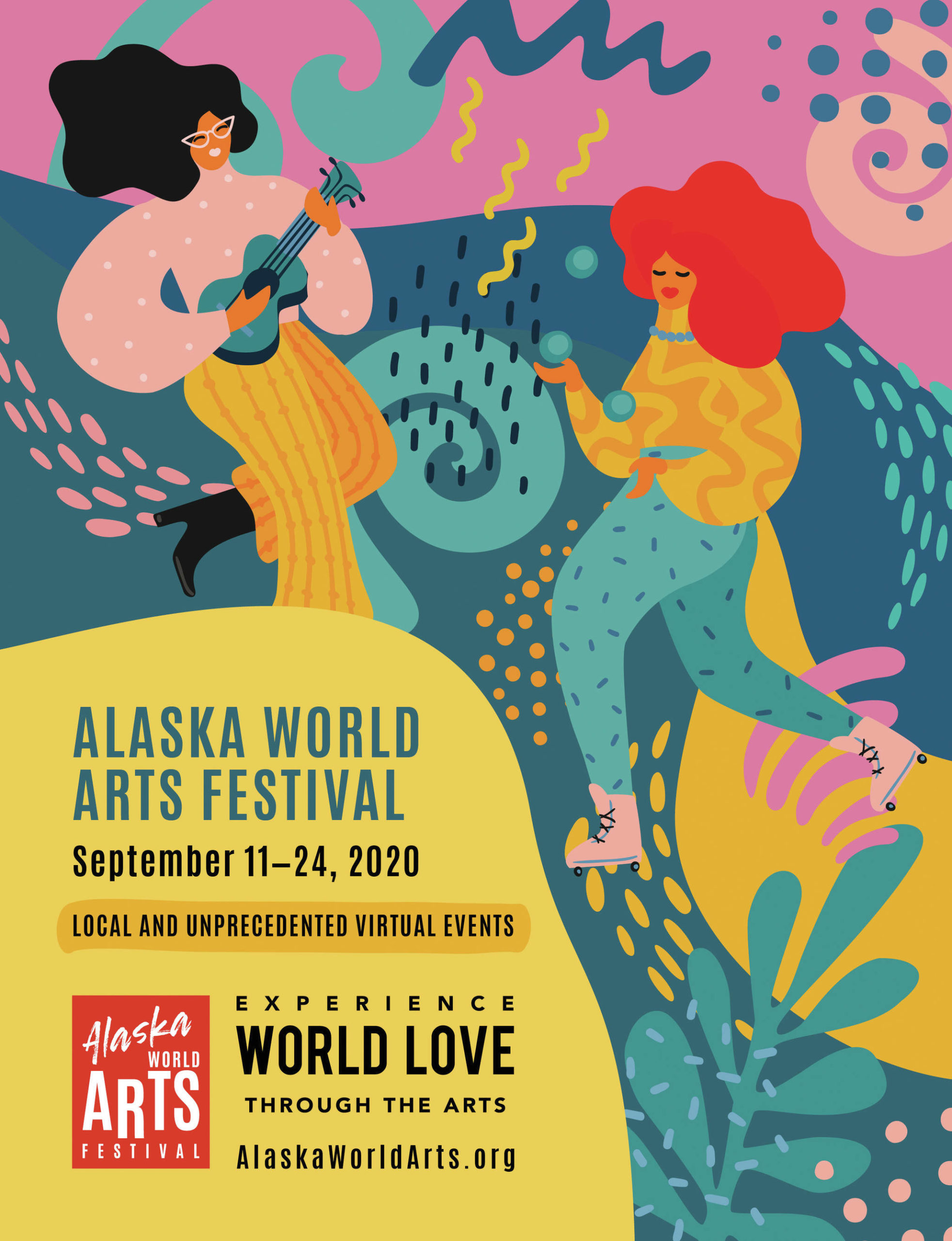 A poster for the Alaska World Arts Festival running Sept. 11-24, 2020, in Homer, Alaska, and virtually. (Photo courtesy Alaska World Arts Festival)