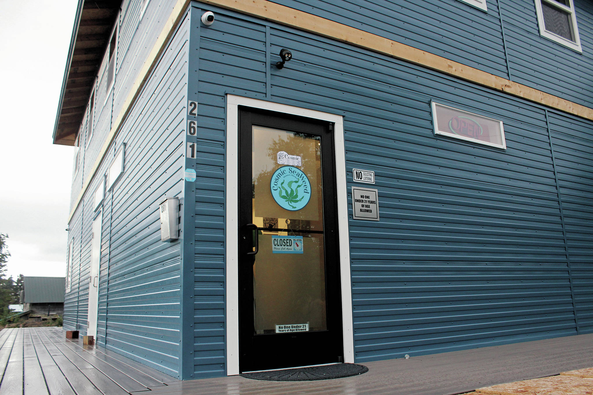 Cosmic Cannabis Company sits ready for customers on East Bunnell Avenue in Old Town on Tuesday, Sept. 15, 2020 in Homer, Alaska. (Photo by Megan Pacer/Homer News)