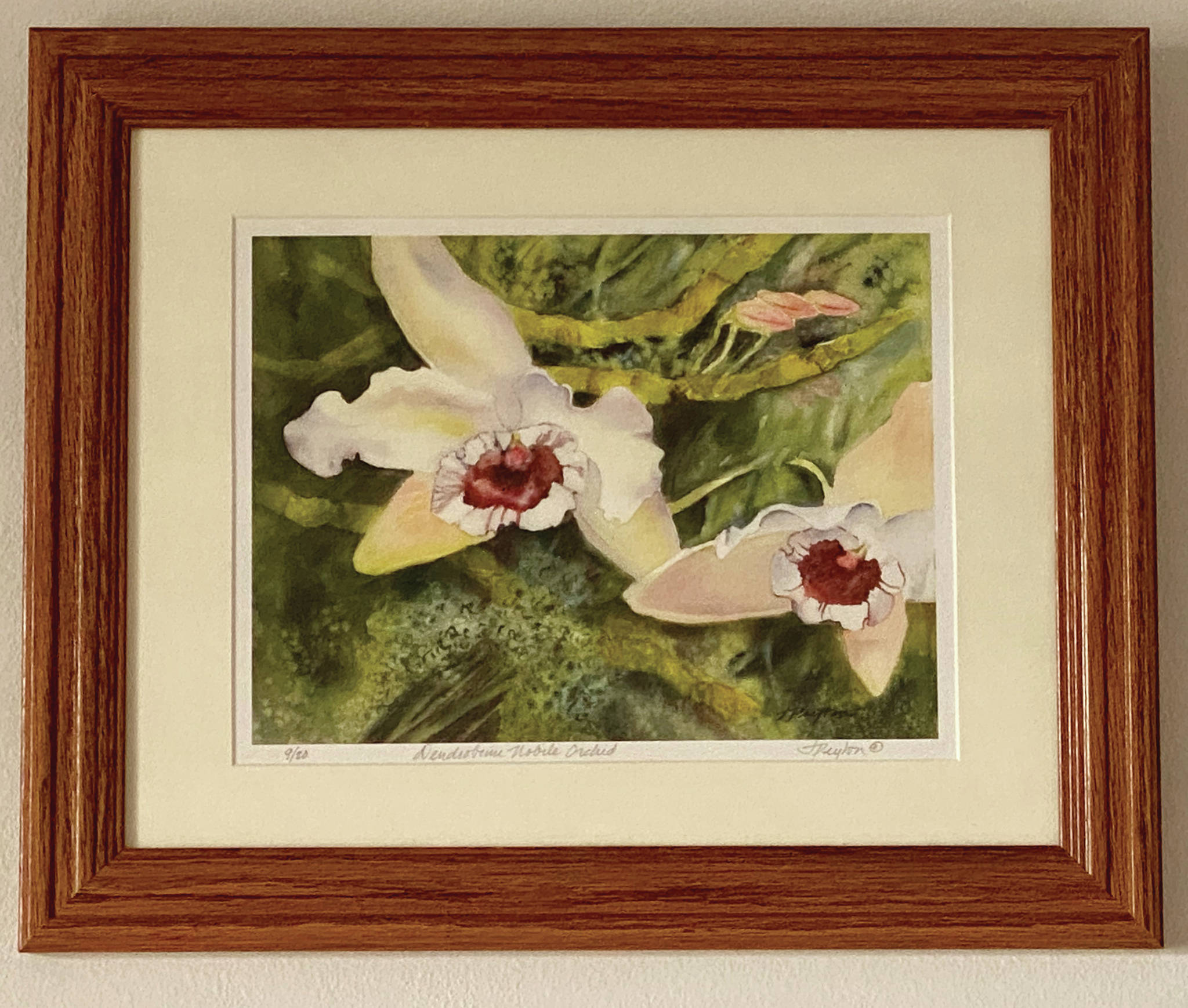 Jan Peyton’s “Orchid” is one of the works of art shown at Grace Ridge Brewery for its October 2020 show benefiting South Peninsula Haven House in Homer, Alaska. (Photo courtesy of South Peninsula Haven House)