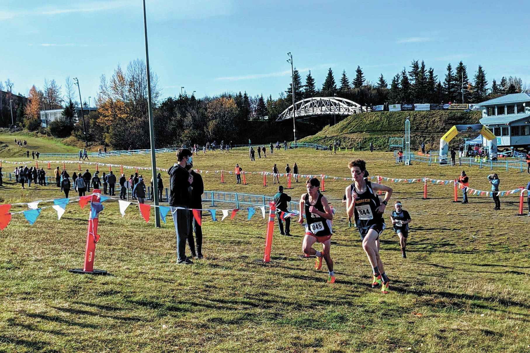 Seamus McDonough competes in the boys' Division II state cross country meet Saturday, Oct. 10, 2020 in Anchorage, Alaska. (Photo by Catriona Reynolds)