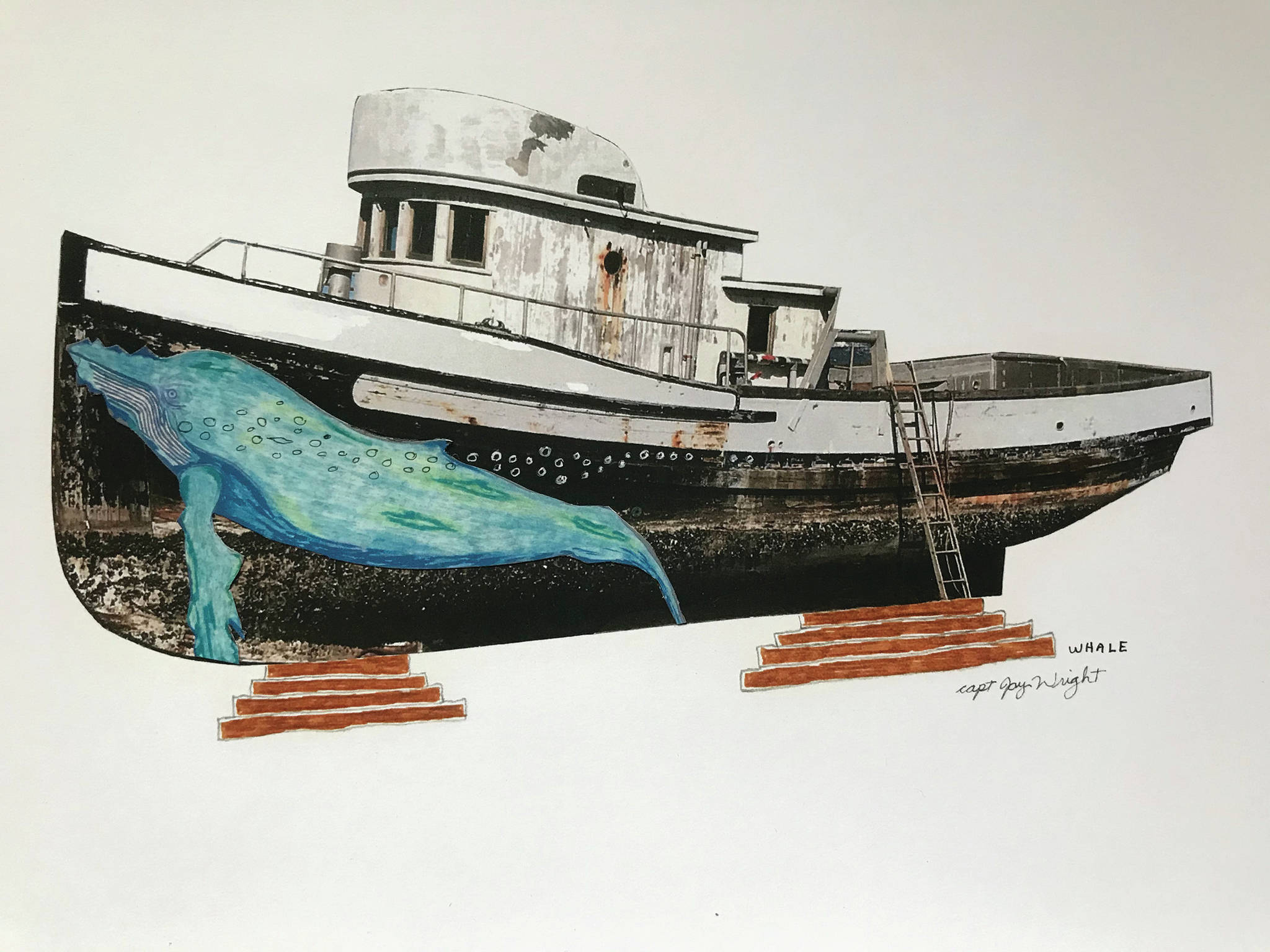 Jay Wright’s “Whale” is part of his exhibit opening Friday, Nov. 6, 2020, at Grace Ridge Brewery in Homer, Alaska. (Photo courtesy of Grace Ridge Brewery)