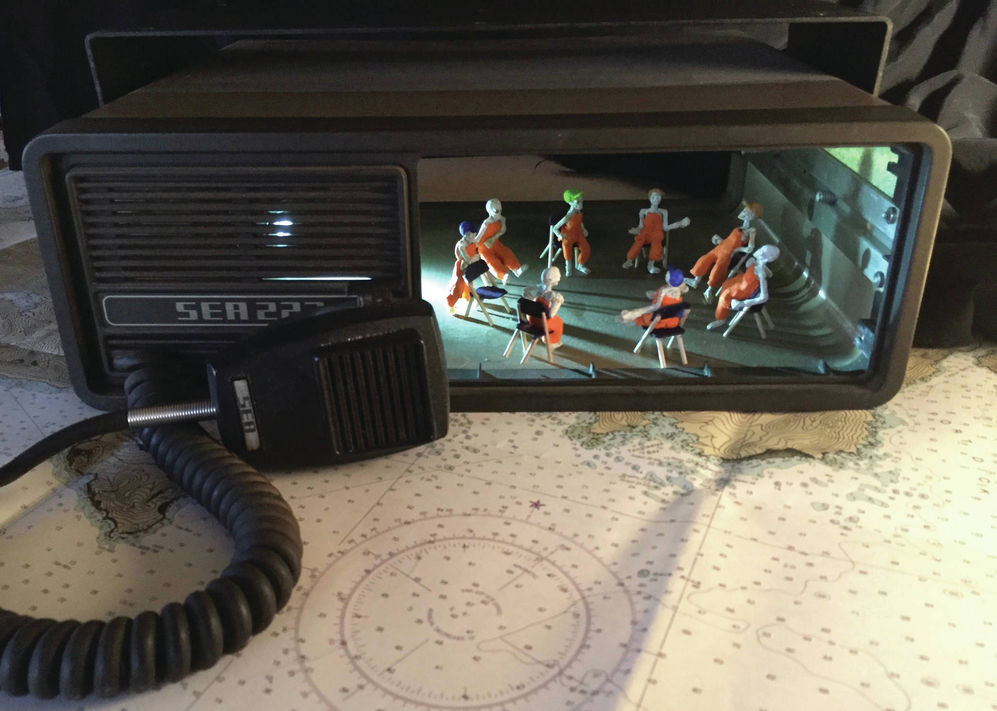 Catie Buschs Radio Group, a work in her exhibit, Water Haul, opening Friday, Dec. 4, 2020, at Bunnell Street Arts Center in Homer, Alaska. (Photo courtesy Bunnell Street Arts Center)