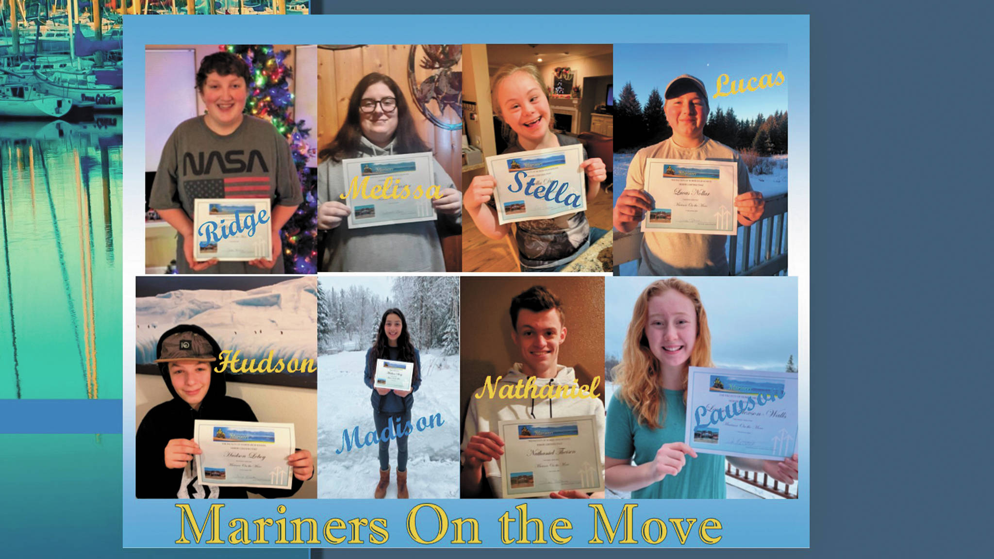 This compilation shows the recipients of this quarter’s Mariners on the Move awards. (Photo courtesy Paul Story)