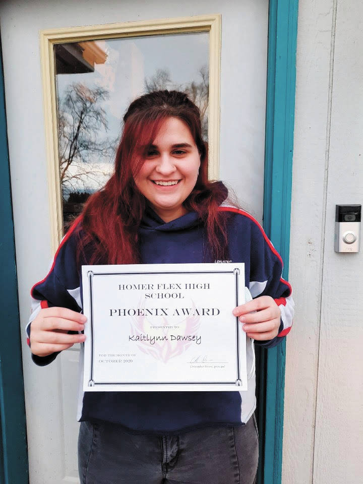Homer Flex School junior Kaitlynn Dawsey, the October winner of the school’s Flex Phoenix Award. (Photo courtesy Beth Schneider)