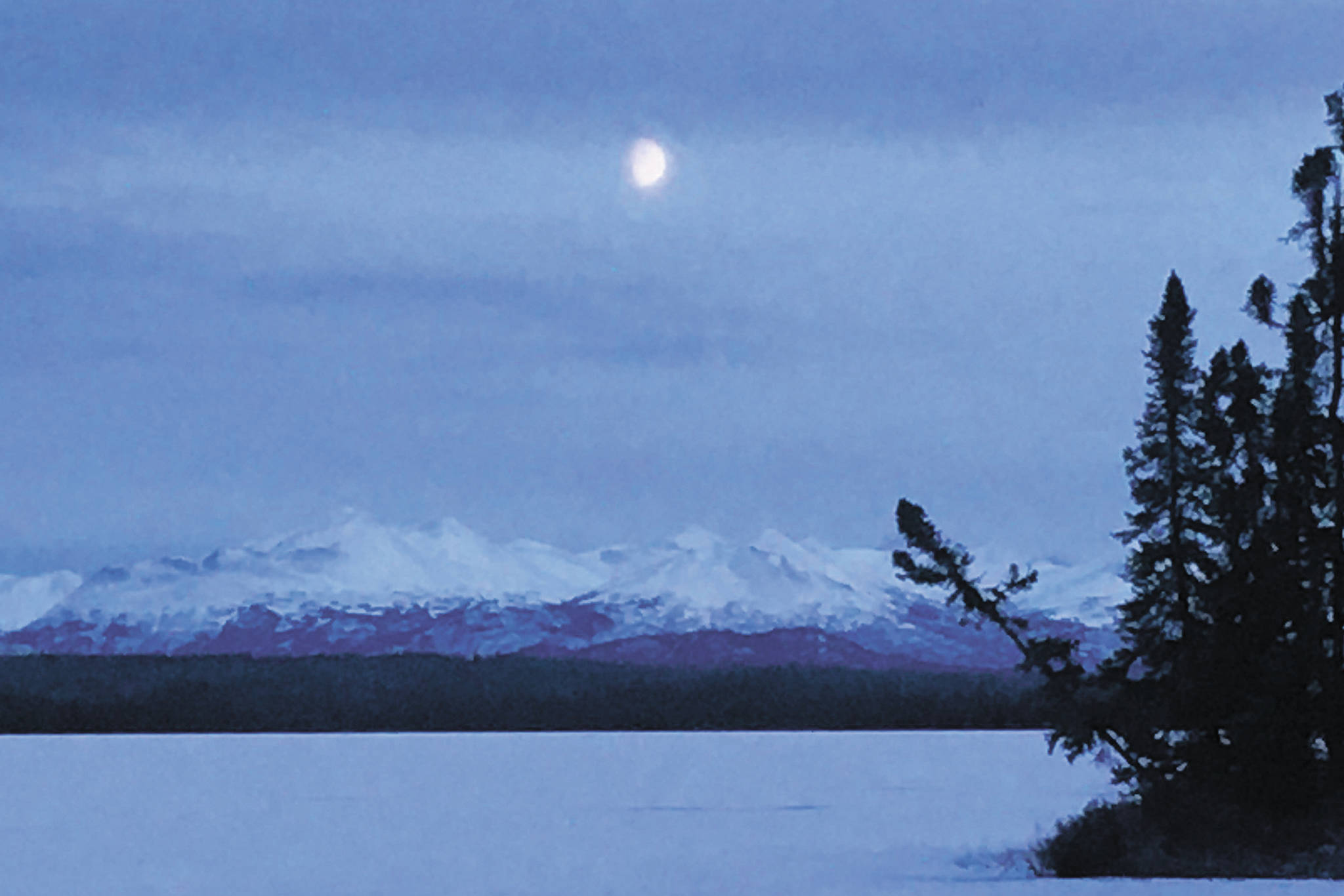 Bottenintnin Lake, seen on Nov. 24, 2020 near Sterling, Alaska. (Photo by Jeff Helminiak/Peninsula Clarion)