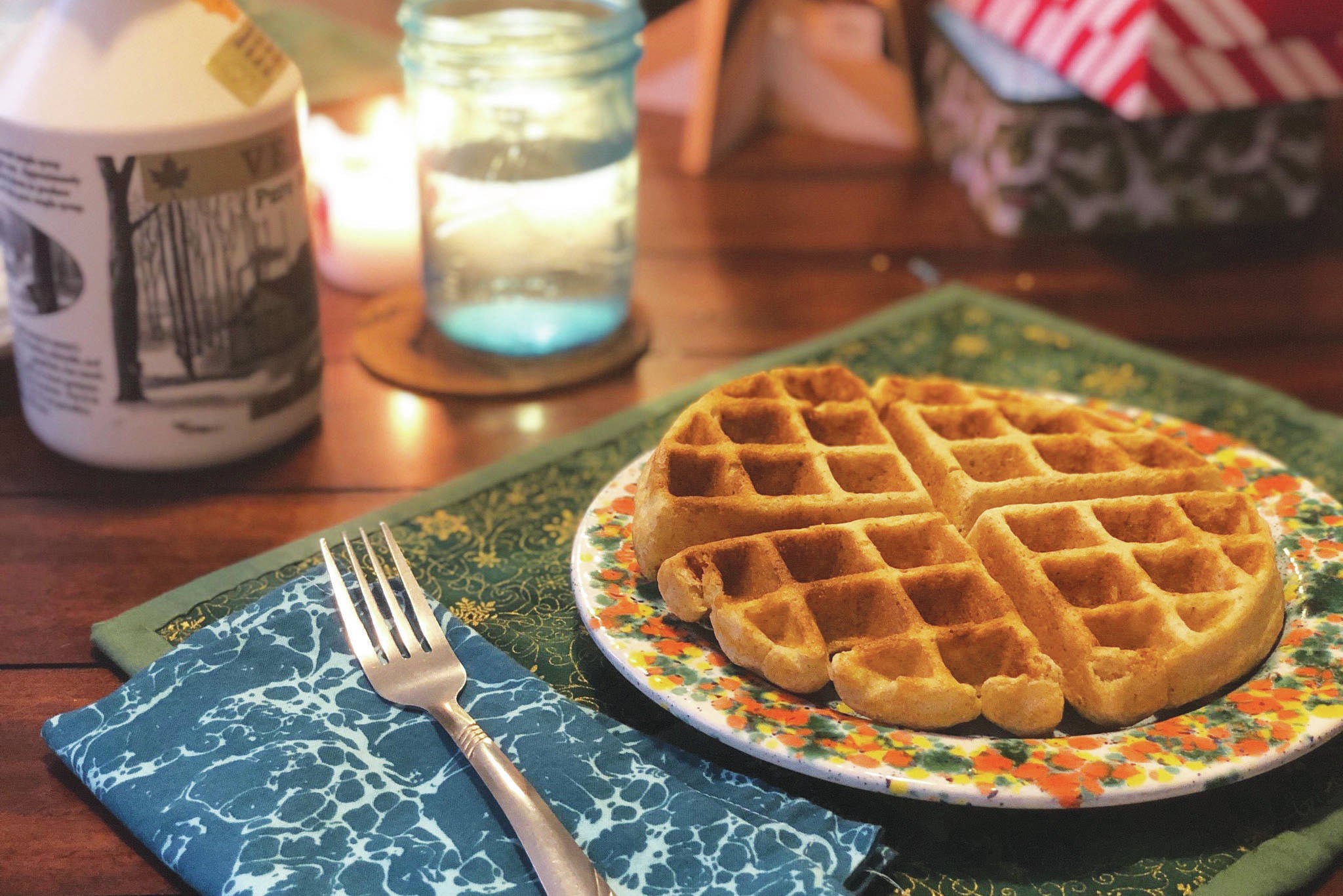 Waffles make mornings better, photographed on Dec. 24, 2020, in Anchorage, Alaska. (Photo by Victoria Petersen/Peninsula Clarion)