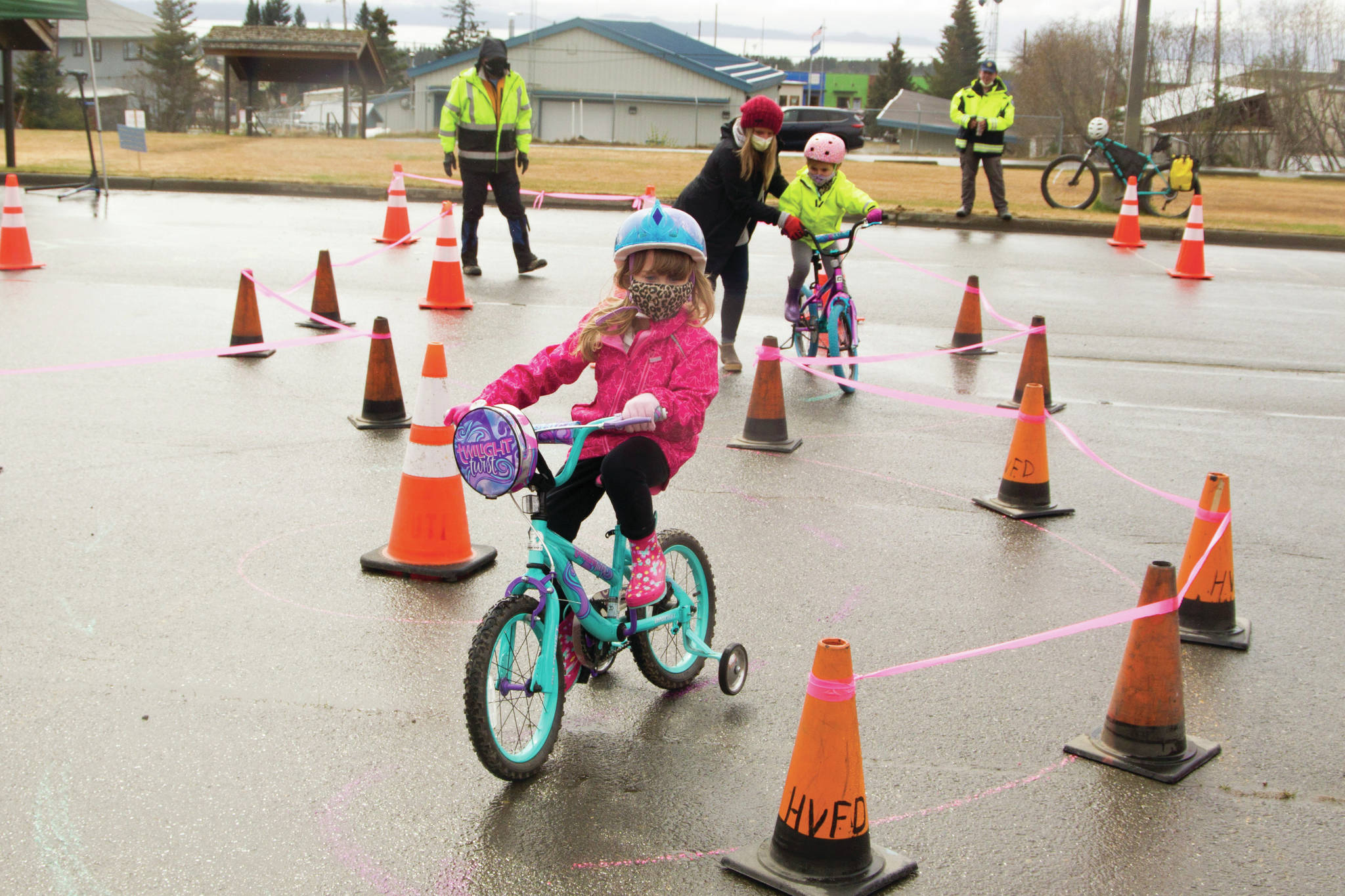 Local Homer kids enjoyed the bike rodeo at the 2021 Safe and Healthy Kids Fair at Homer High School on Saturday, May 15. (Photo by Sarah Knapp/Homer News)