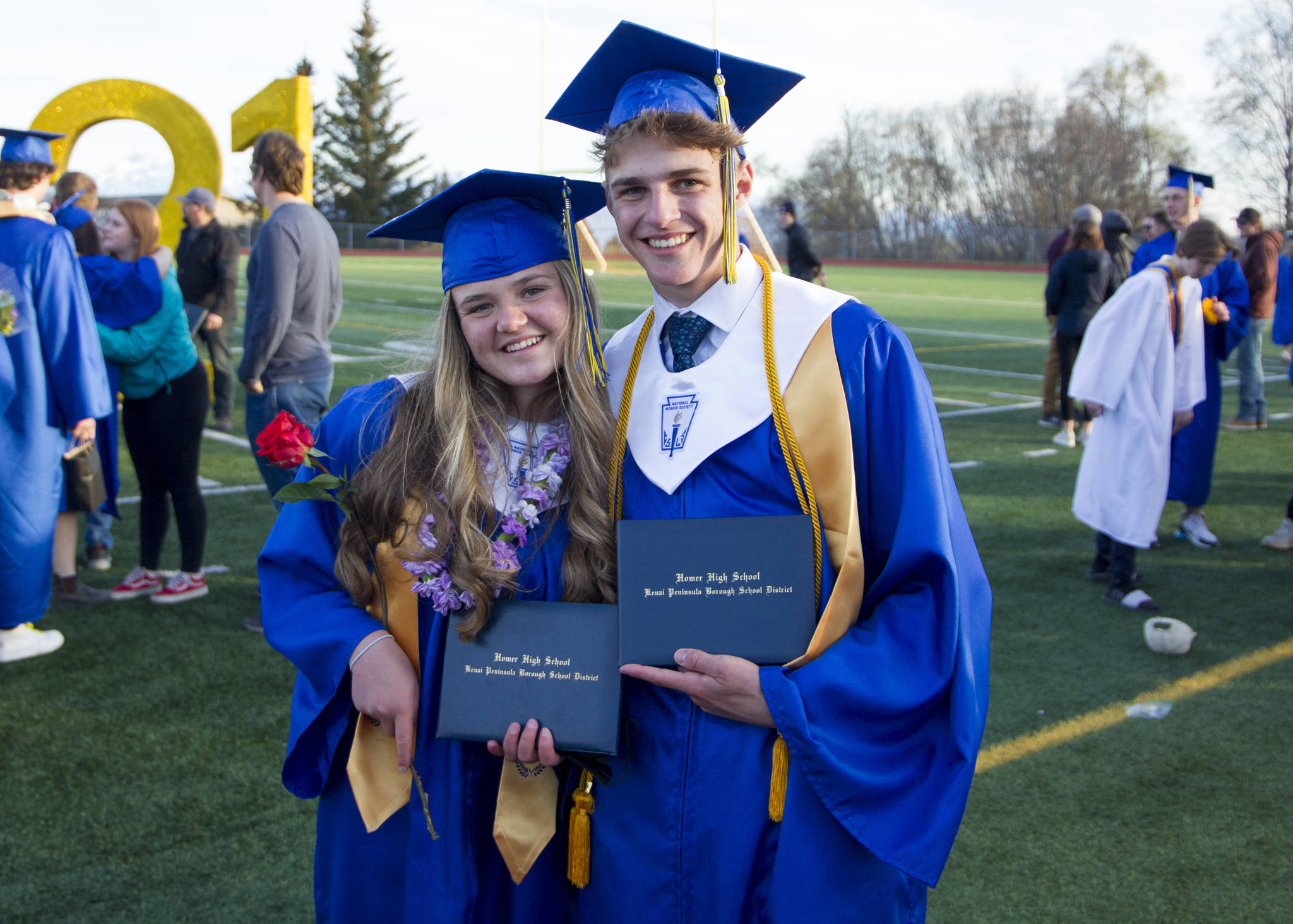 Austin and Aiyana Cline graduated from Homer High School on May 18. (Photo by Sarah Knapp/Homer News)