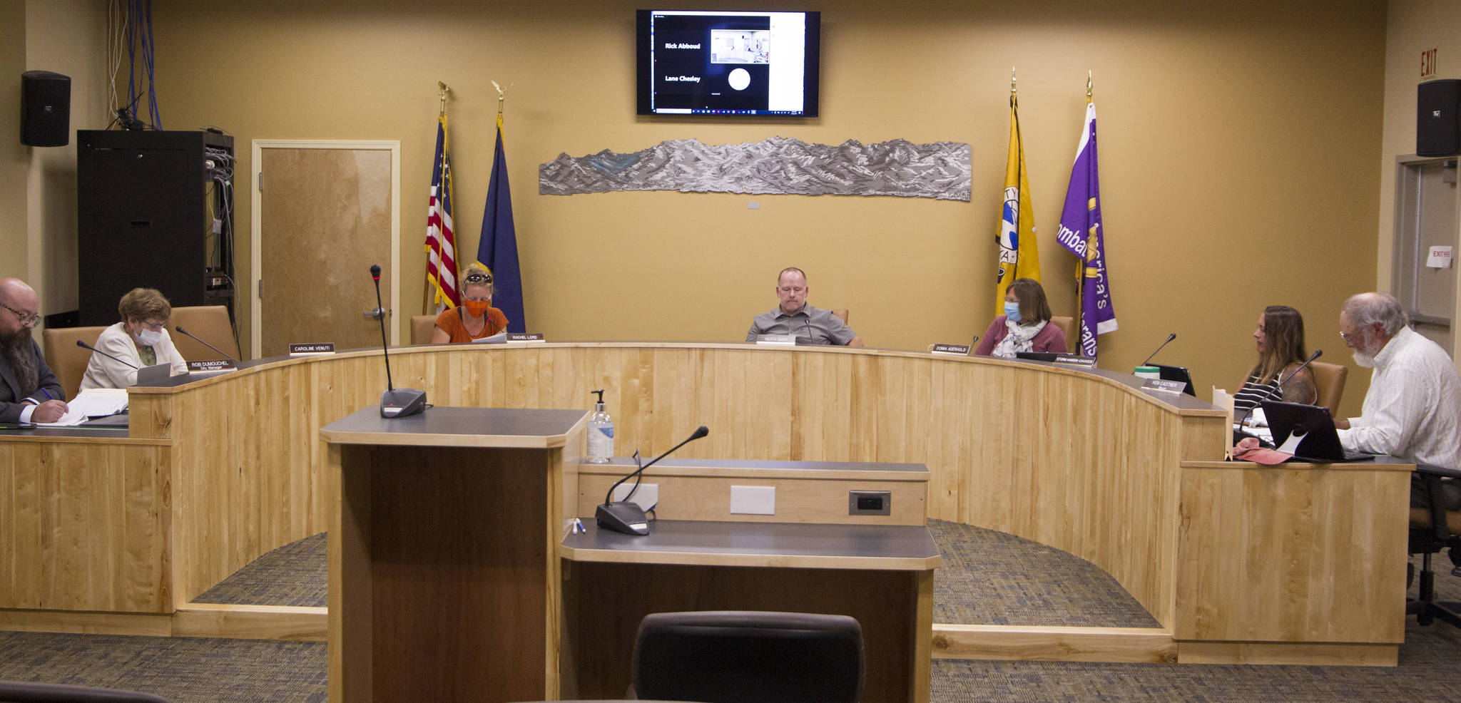 The Homer City Council met in person for the first time in the newly renovated Cowles Council Chamber on July 26.