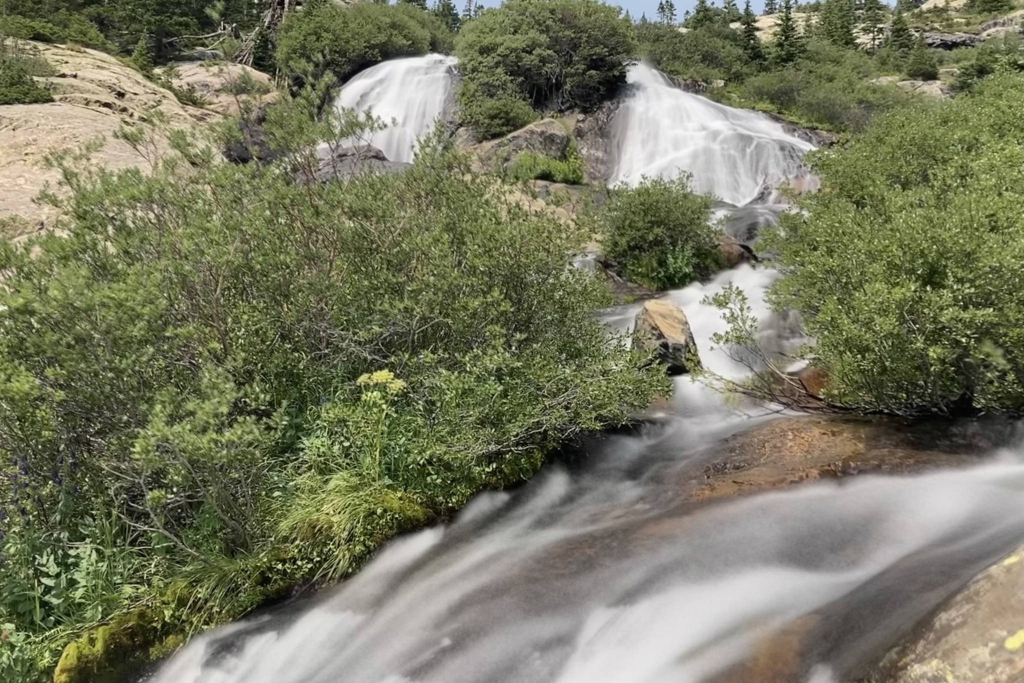 Photo by Jeff Helminiak 
A waterfall flows at McCullough Gulch in Colorado on Aug. 5, 2021.