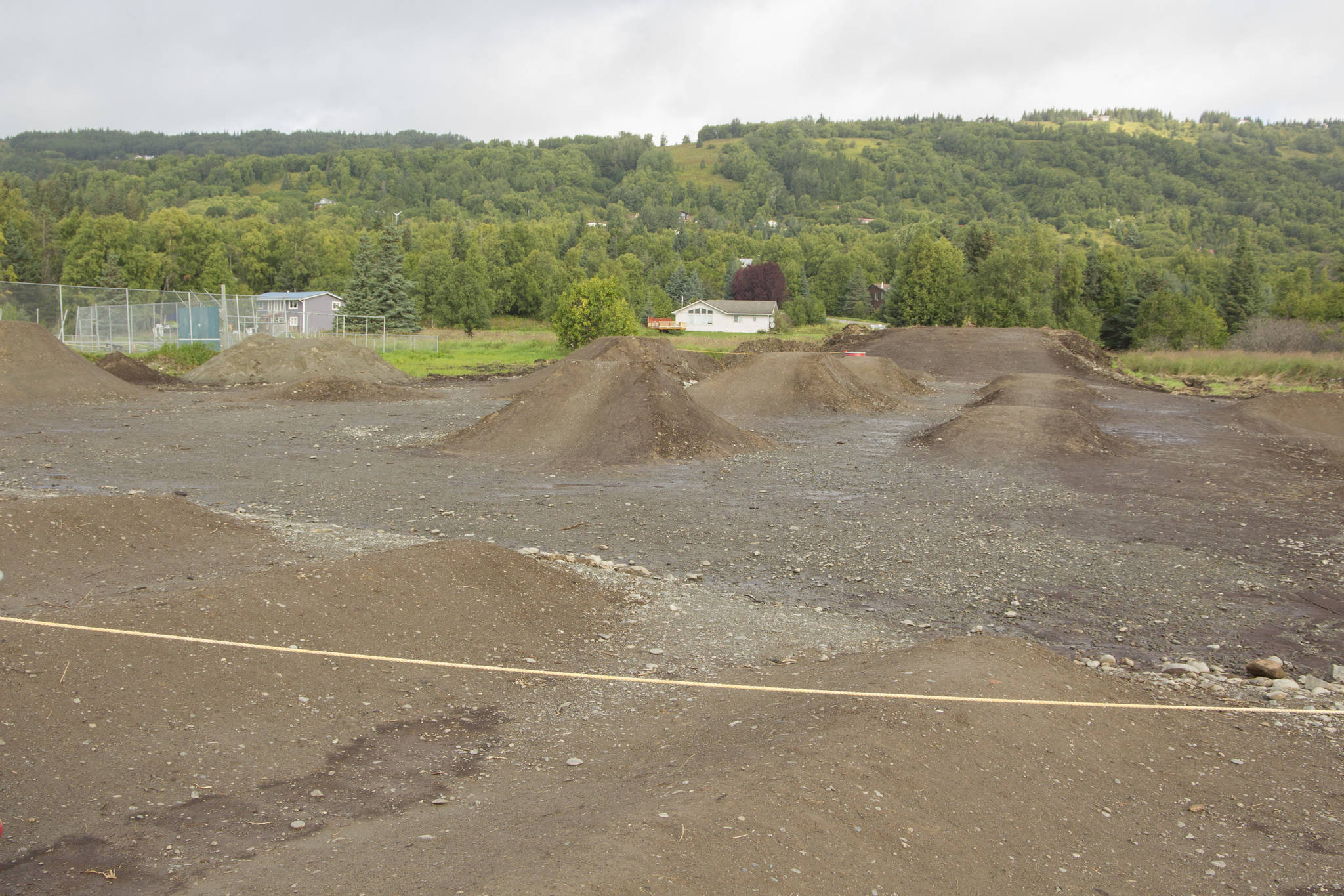 The pump track at Kachemak City Park is now open for use when the park is dry. (Photo by Sarah Knapp/Homer News)