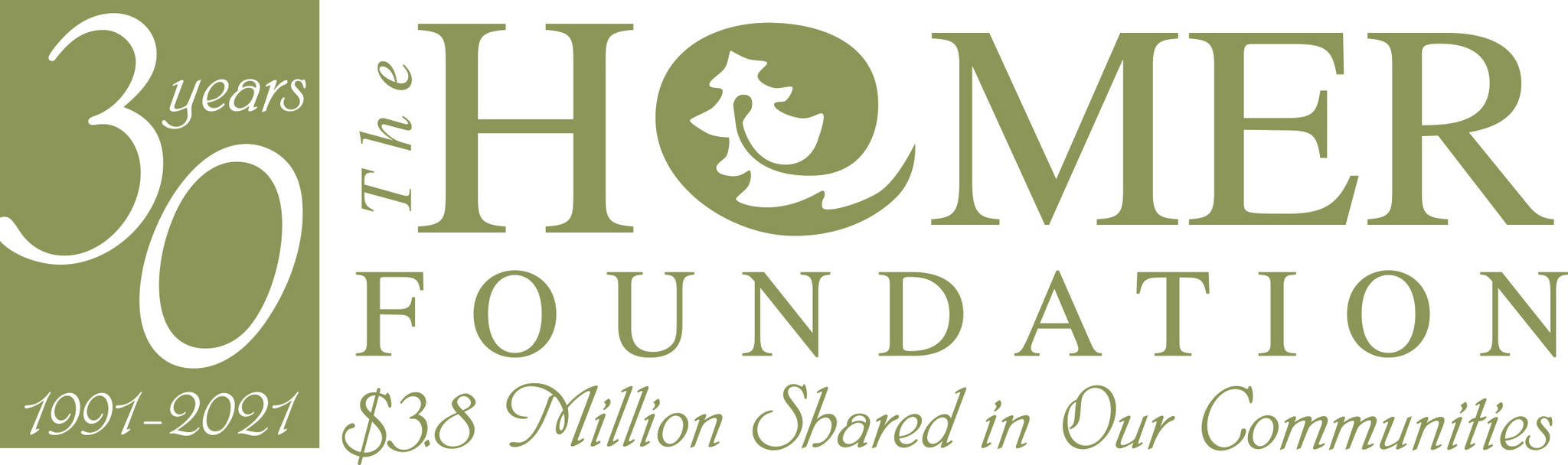 Homer Foundation 30 years logo.
