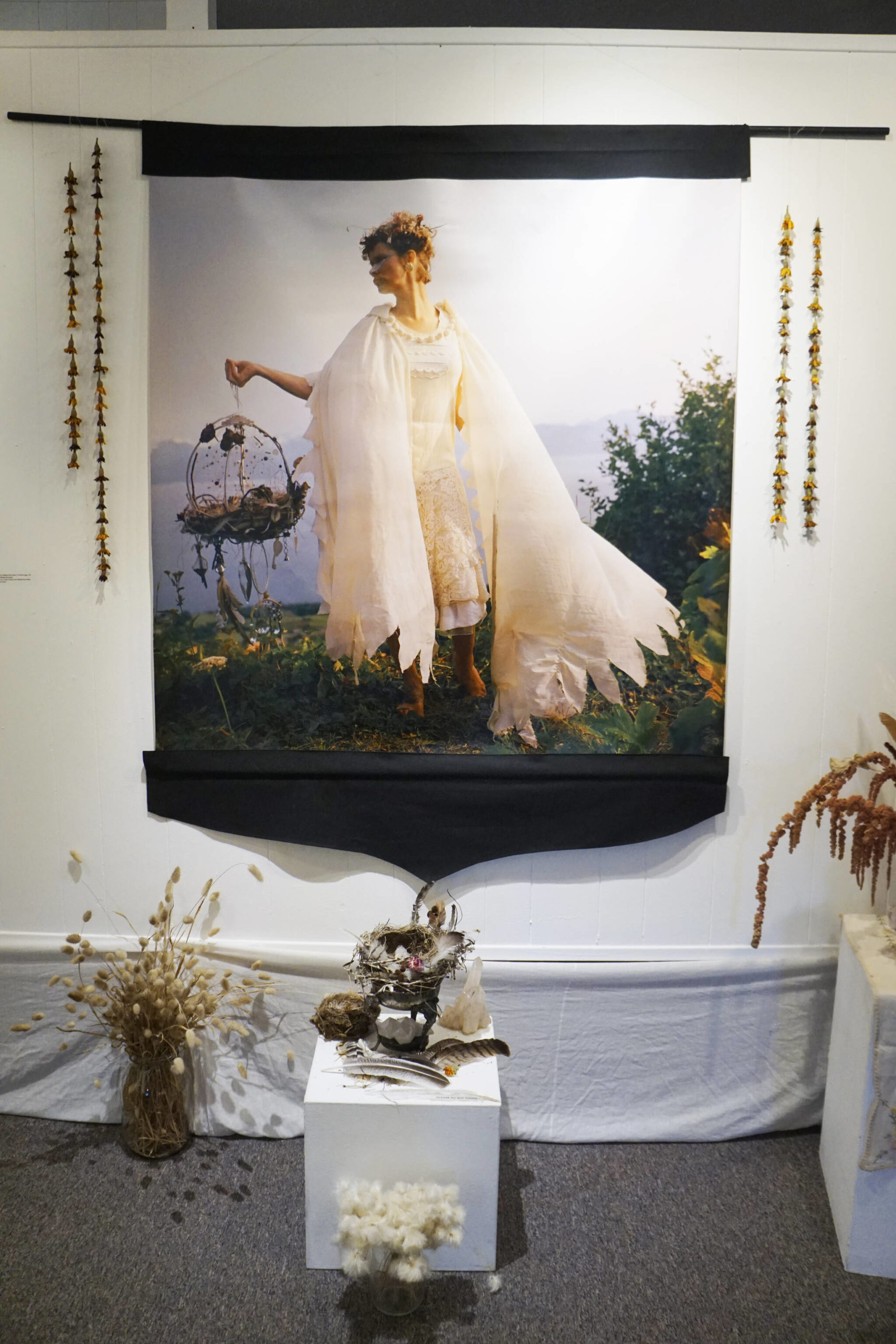 Carly Garay’s “Air” is one of the works in her “The Art of Ancestor Veneration,” on display through Oct. 30, 2021, at the Homer Council on the Arts in Homer, Alaska. (Photo by Michael Armstrong/Homer News)
