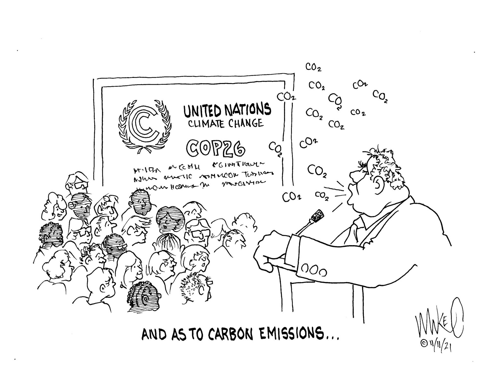 Michael OMearas cartoon for Nov. 11, 2021.