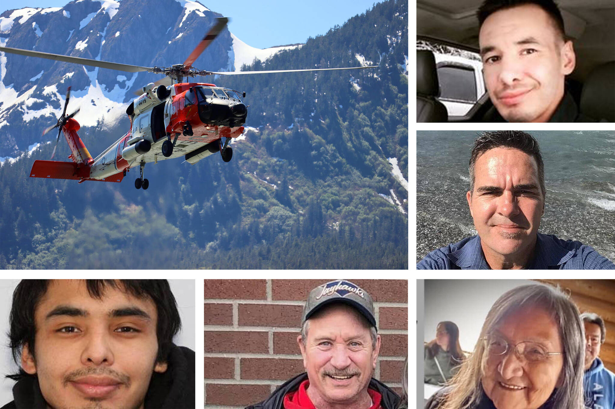 A number of people in Juneau have gone missing in 2021, including Clifford White, bottom left, who hasn’t been located. (Composite photo / Juneau Empire)