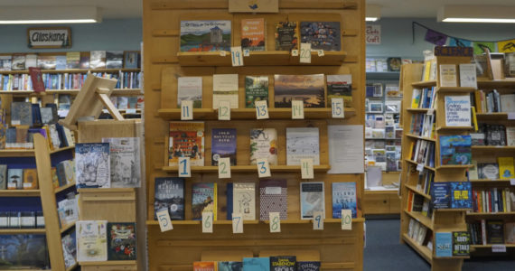 A display at the Homer Bookstore on Tuesday, Jan. 18, 2022, features the top-20 best-selling books for 2021. (Photo by Michael Armstrong/Homer News)