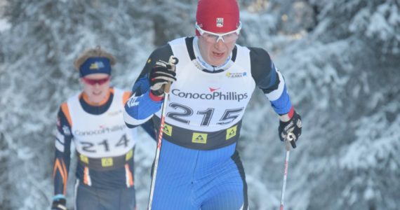 Karl Danielson, a 2018 graduate of Kenai Central, races to victory in the Under-18 and over men's 10-kilometer interval start classic at Besh Cup 4 on Sunday, Jan. 16, 2022, at Tsalteshi Trails just outside of Soldotna, Alaska. The Besh Cup races are mostly used to select skiers for Junior Nationals, but also give younger and older skiers a chance for top-notch racing. It took over 50 volunteers to put together the two days of races, which had over 200 skiers each day.