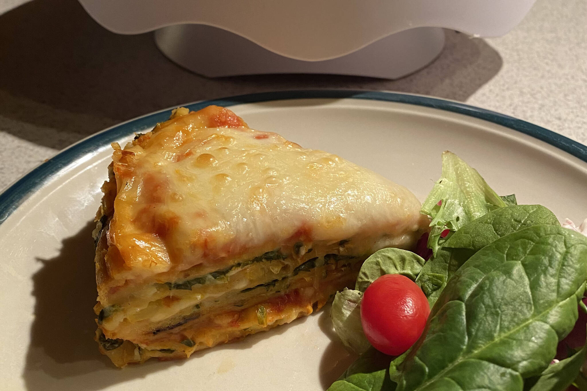 The secret to this homemade vegetarian lasagna is the addition of fresh noodles from scratch. (Photo by Tressa Dale/Peninsula Clarion)