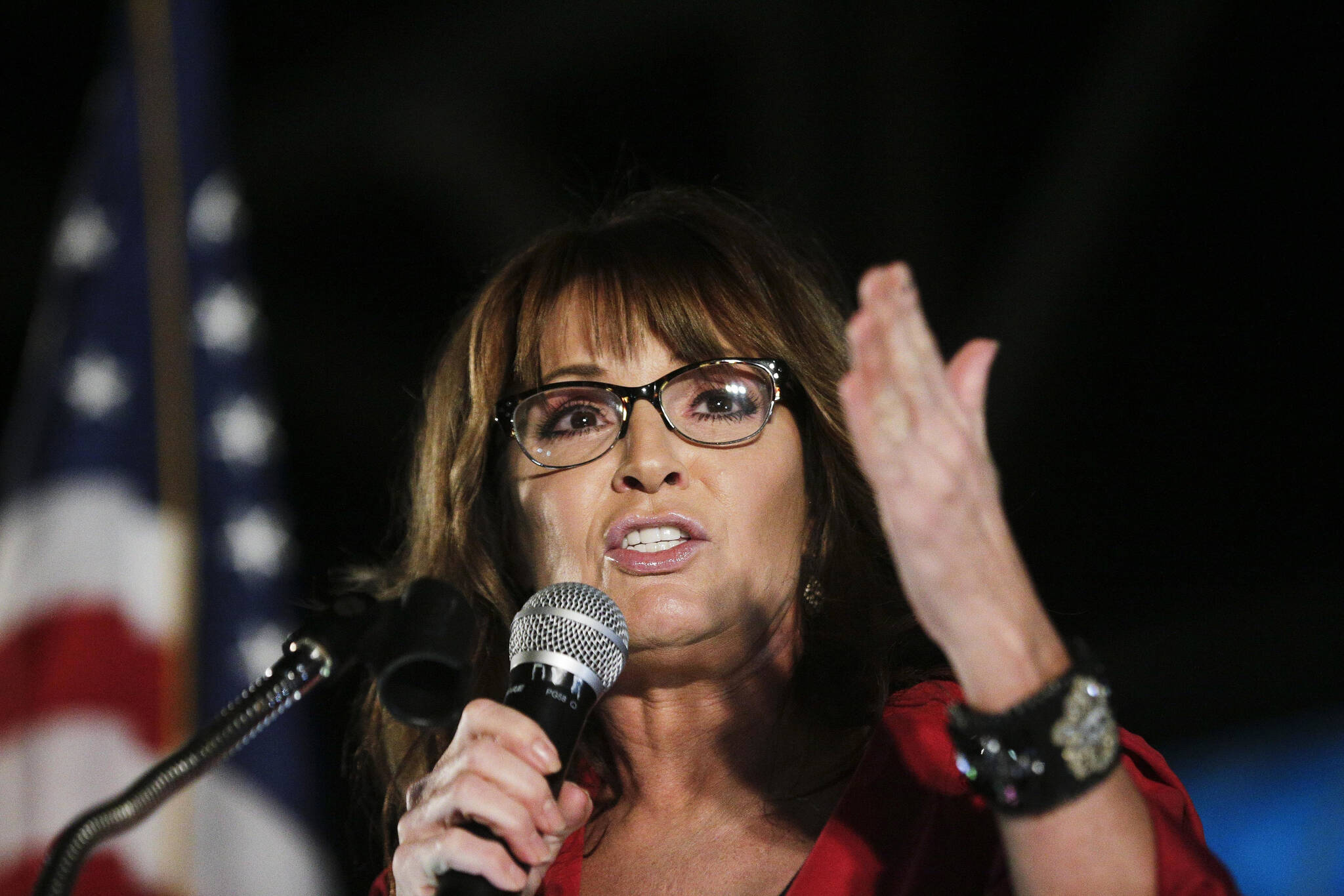 AP Photo / Brynn Anderson
Then-vice presidential candidate Sarah Palin speaks at a rally in Montgomery, Ala., in 2017.